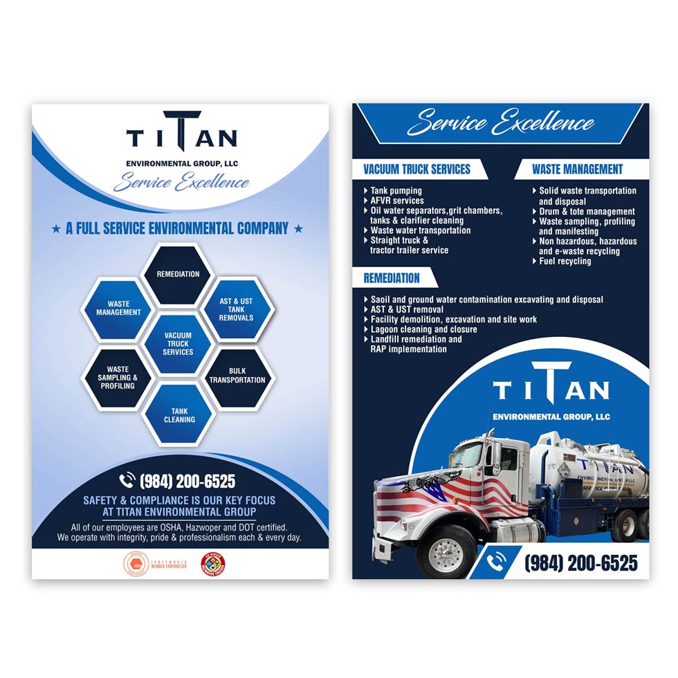 Design de Flyer par DA. pour Titan Environmental Group LLC | Design #32388245