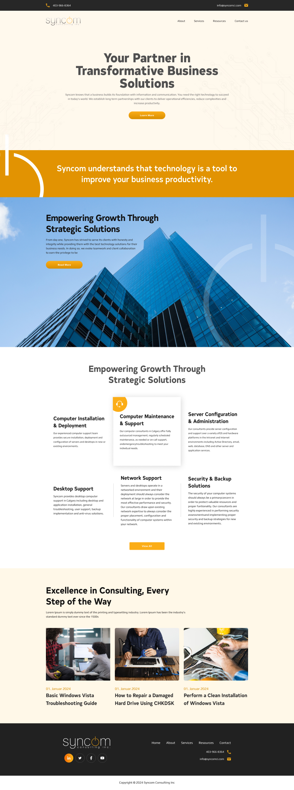 Web Design by Hafsa Fatymah for Syncom Consulting Inc. | Design #32400490