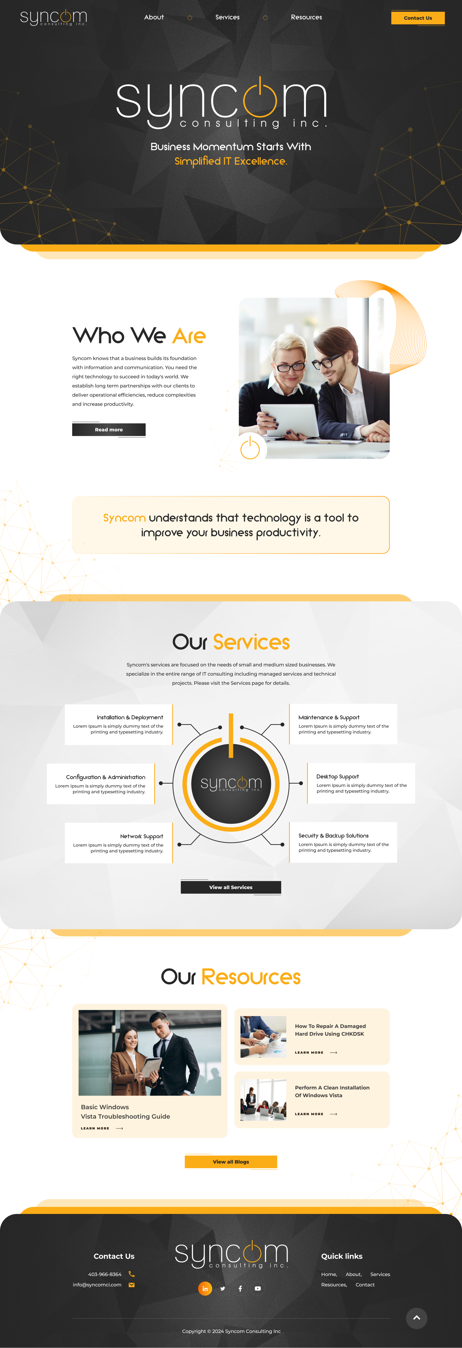 Web Design by Hafsa Fatymah for Syncom Consulting Inc. | Design #32404687