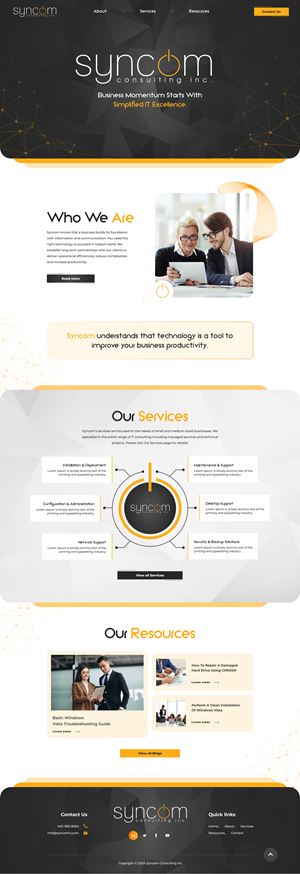 Web Design by Hafsa Fatymah for Syncom Consulting Inc. | Design: #32404687