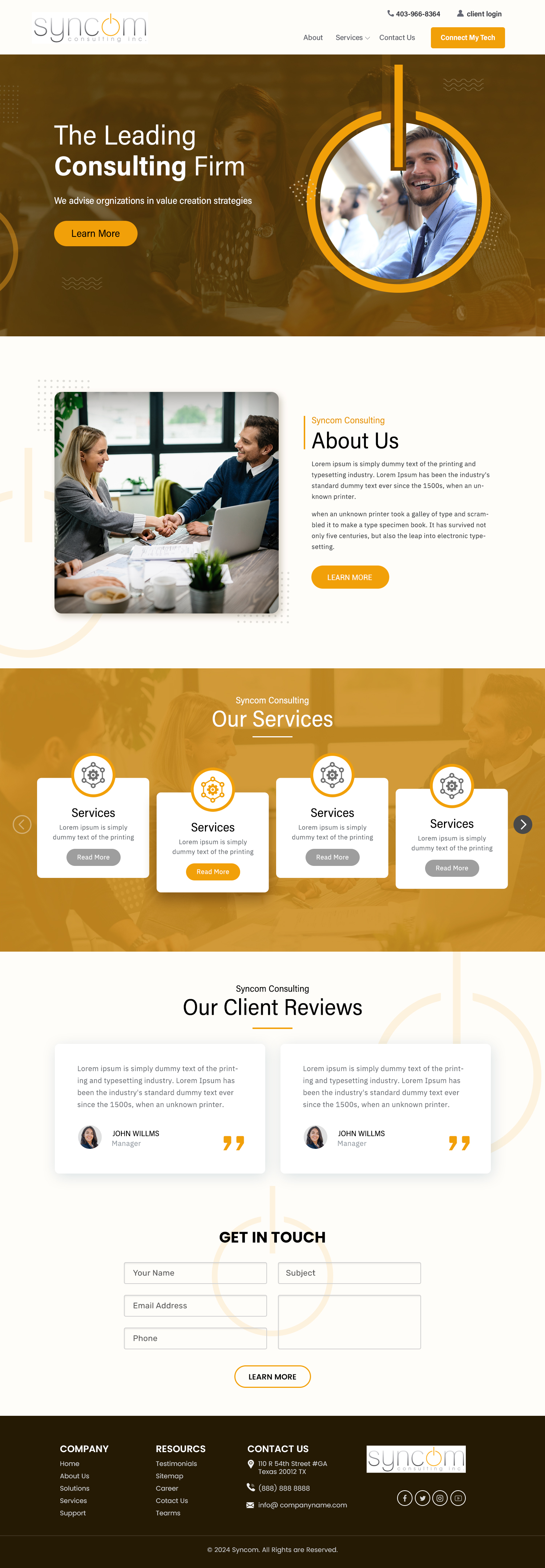 Web-Design von Shijo John für Syncom Consulting Inc. | Design #32397330