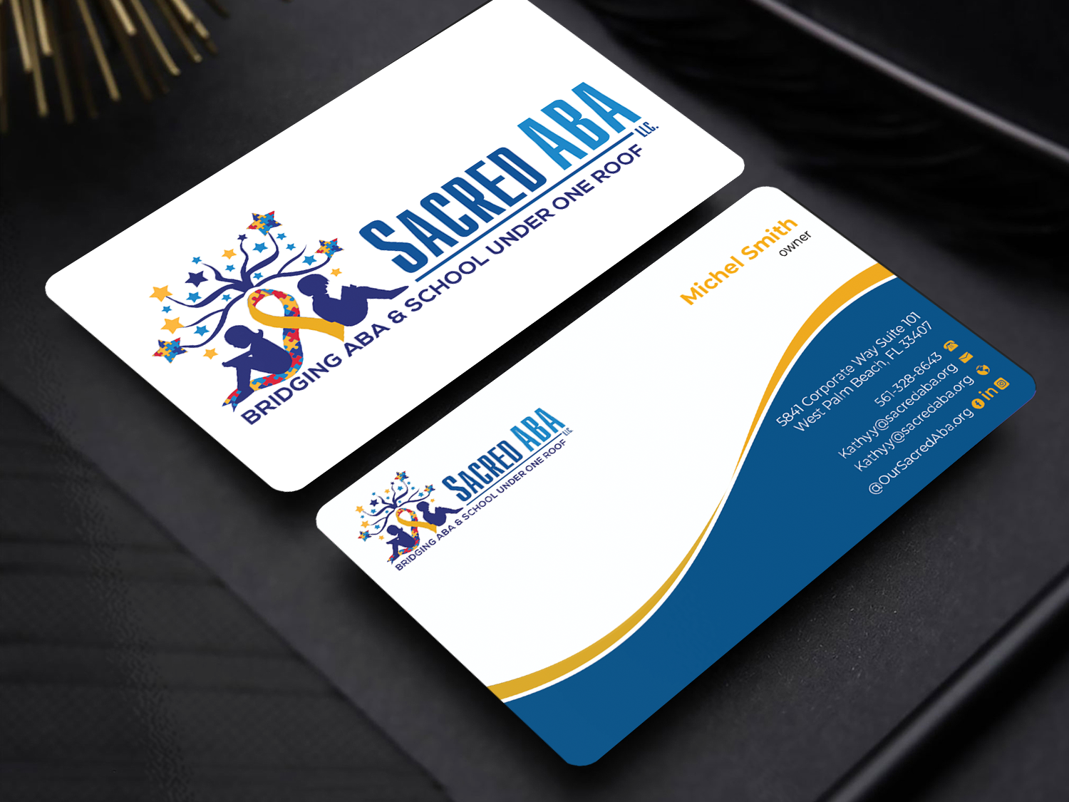 Business Card Design by Innovative Graphix for Sacred ABA LLC.  | Design #32428106