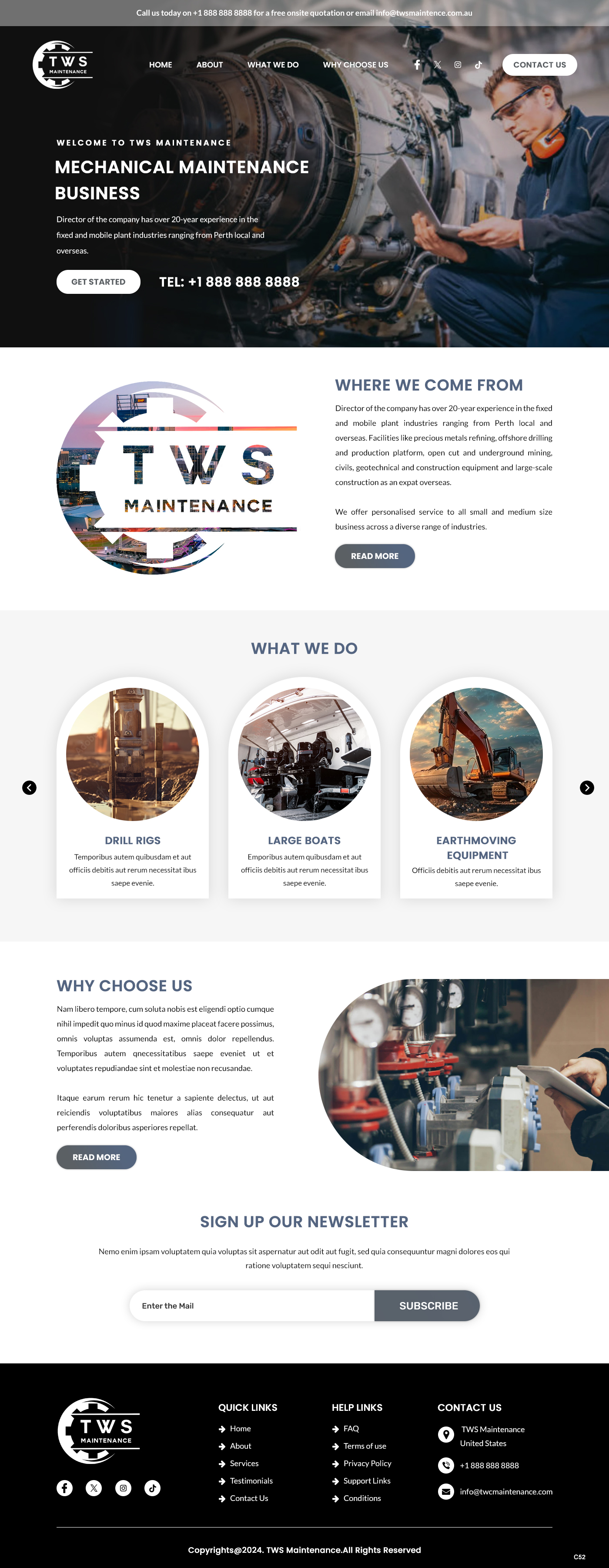 Web-Design von pb für TWS Maintenance Services PTY LTD | Design #32456437