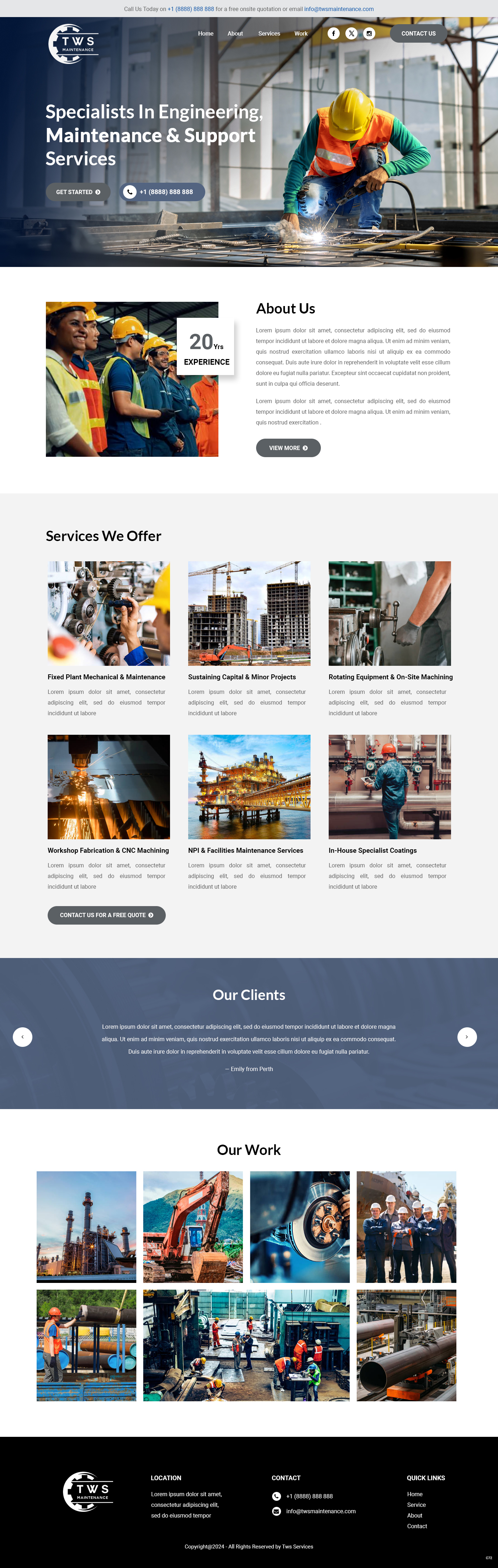 Web-Design von pb für TWS Maintenance Services PTY LTD | Design #32456447