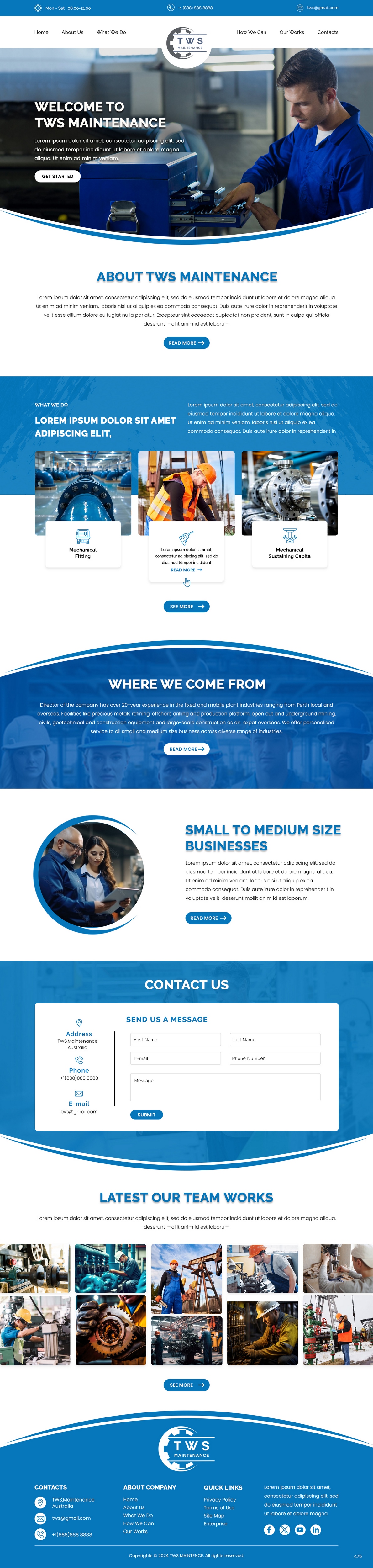 Web-Design von pb für TWS Maintenance Services PTY LTD | Design #32456454