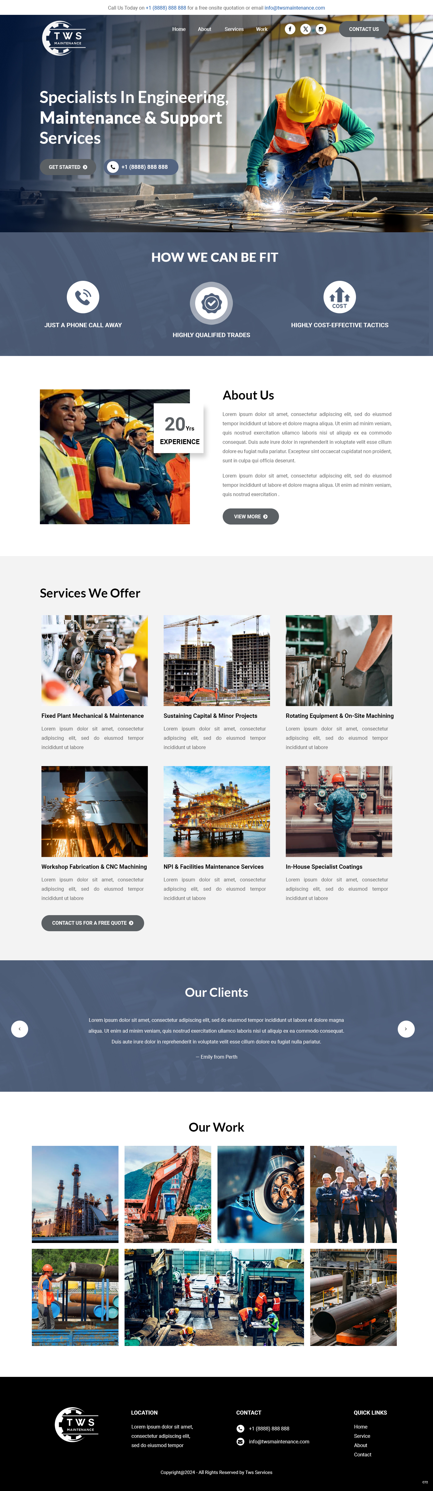 Web-Design von pb für TWS Maintenance Services PTY LTD | Design #32456456