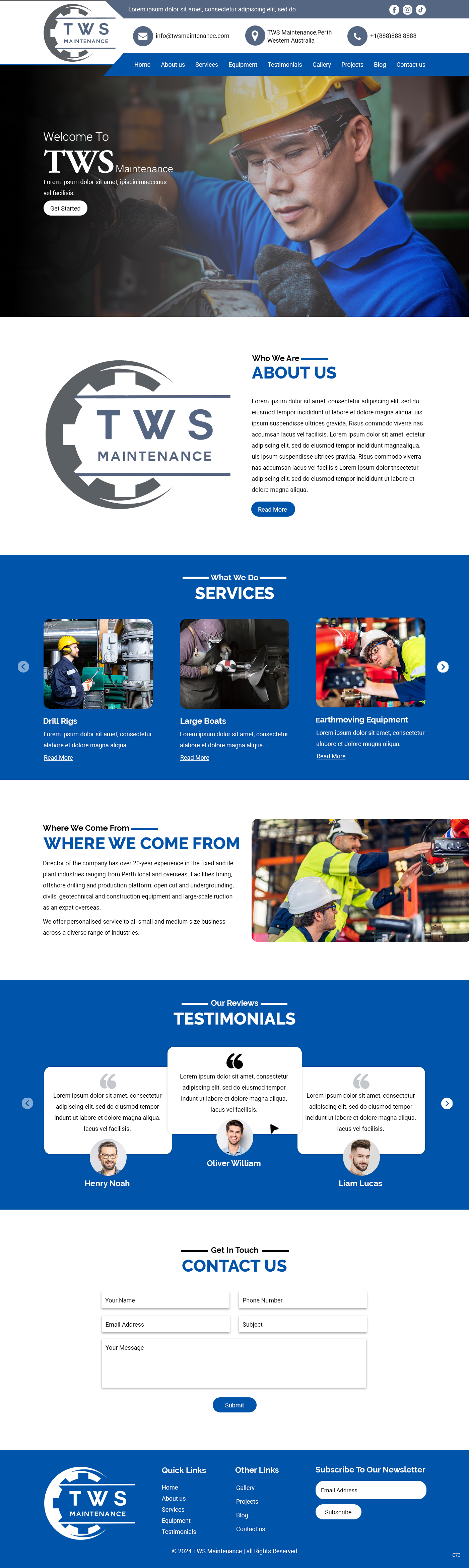 Web-Design von pb für TWS Maintenance Services PTY LTD | Design #32456457