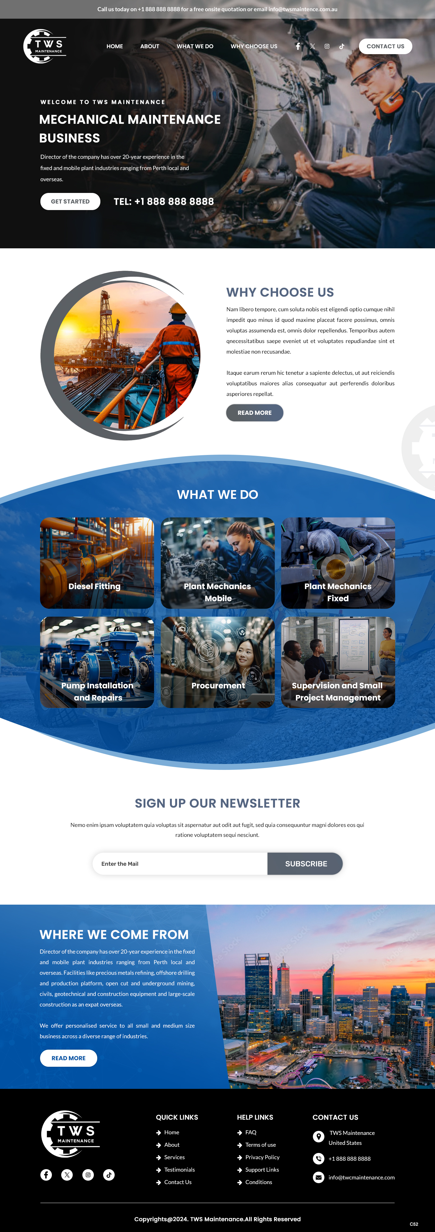 Web Design by pb for TWS Maintenance Services PTY LTD | Design #32472722