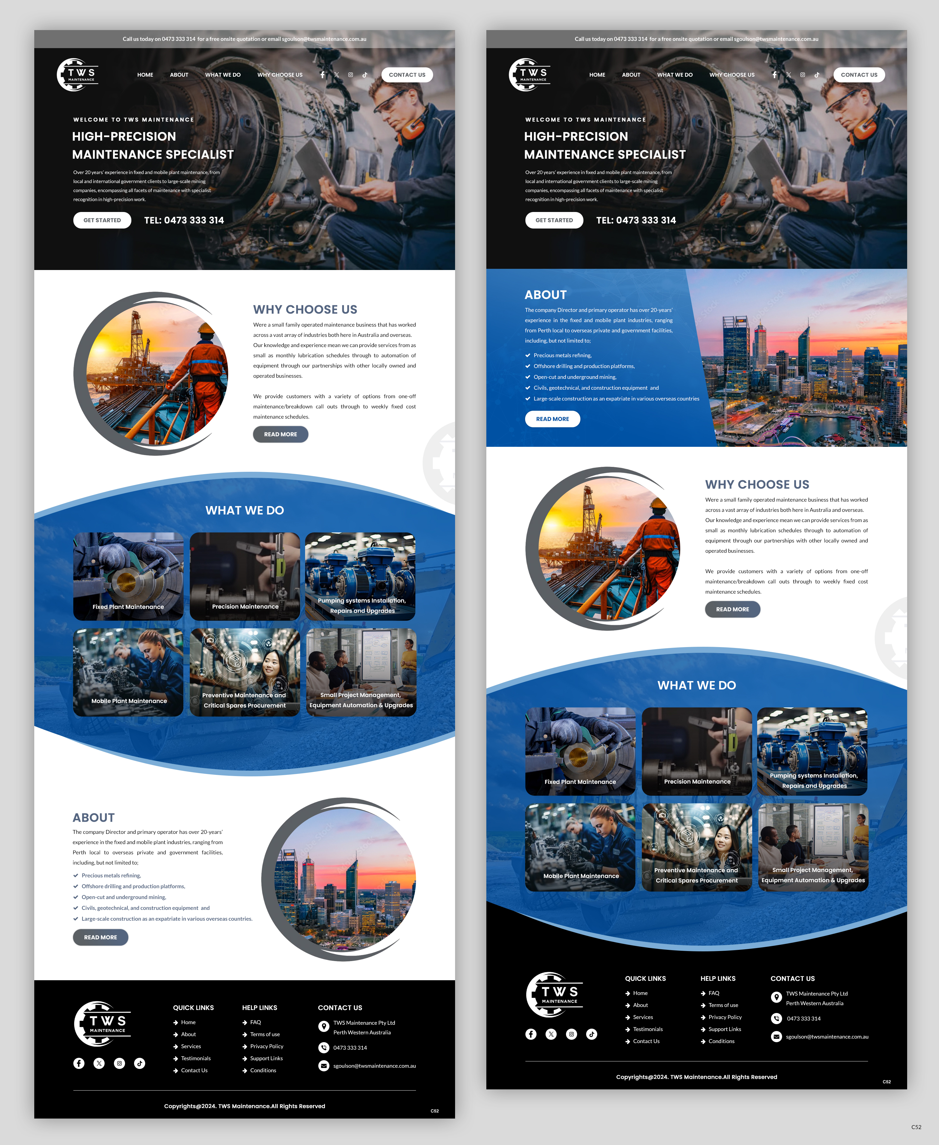 Web Design by pb for TWS Maintenance Services PTY LTD | Design #32525181