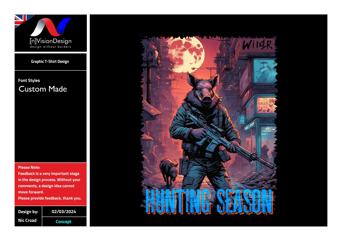 T-shirt Design by nvisiondesign.co.uk for Nocturnal Beasts | Design #32461684