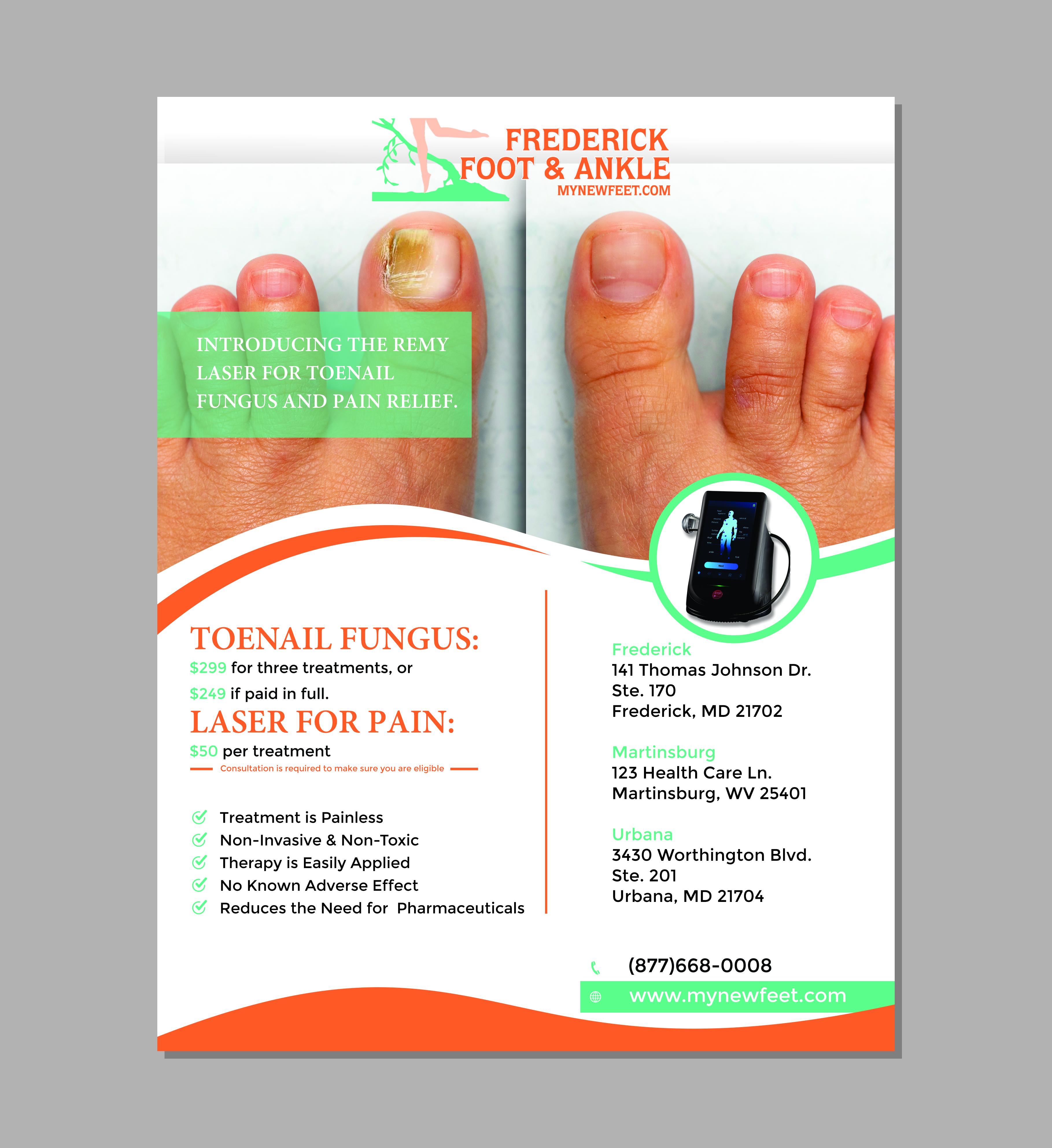 Flyer Design by Thati Designs for Frederick Foot & Ankle | Design #32447736