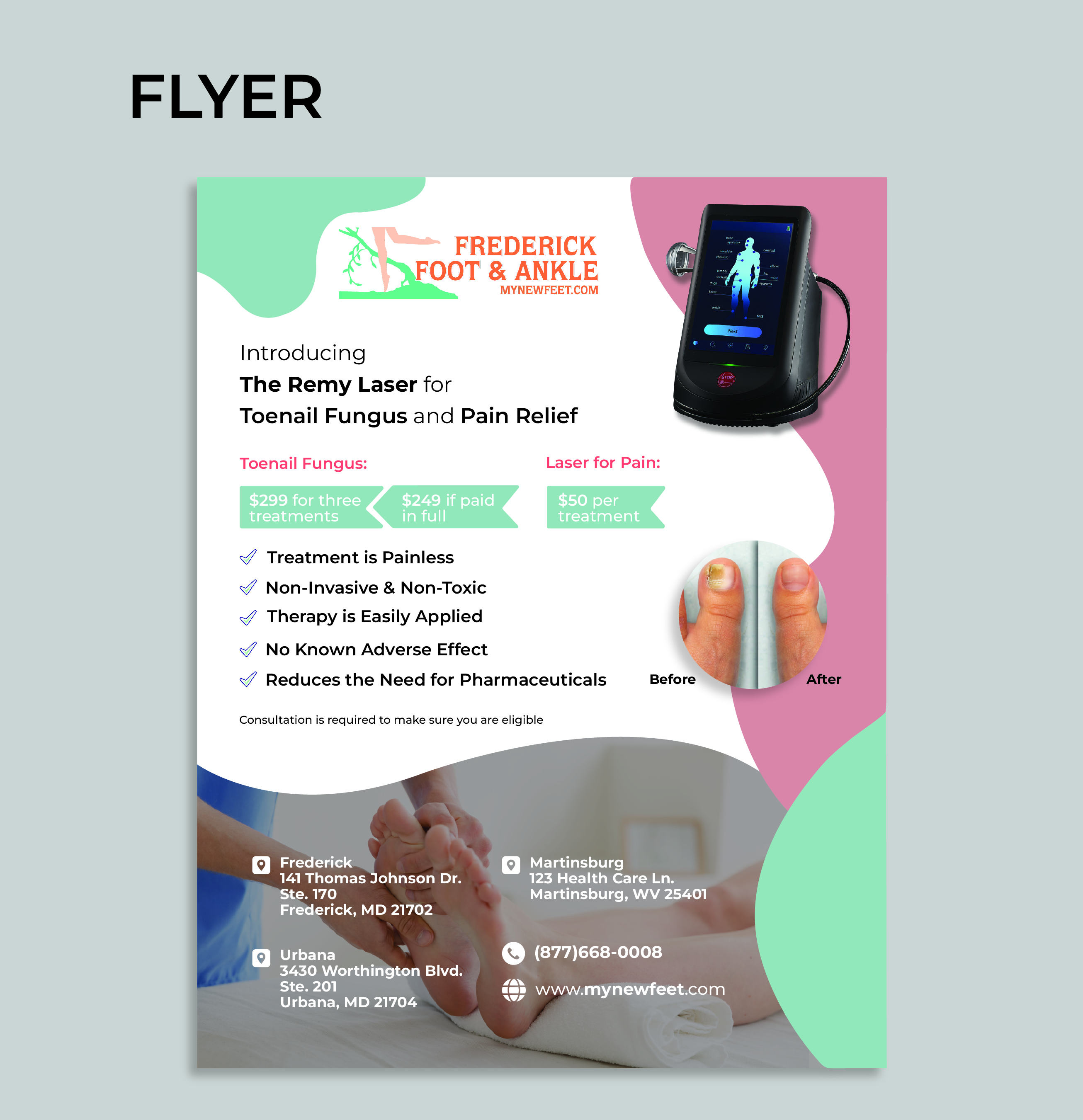 Flyer Design by ecorokerz for Frederick Foot & Ankle | Design #32448691