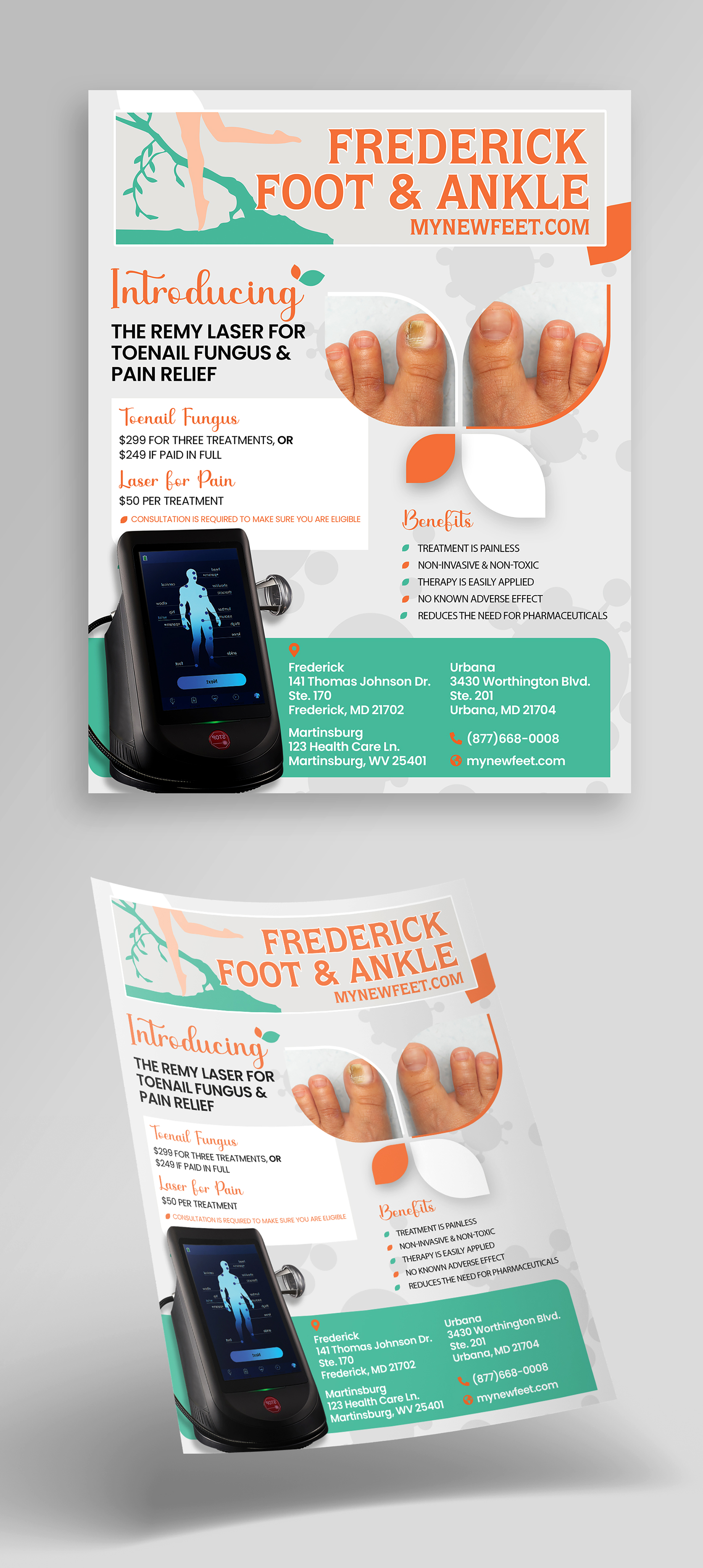 Flyer Design by Graphic Guy for Frederick Foot & Ankle | Design #32446243