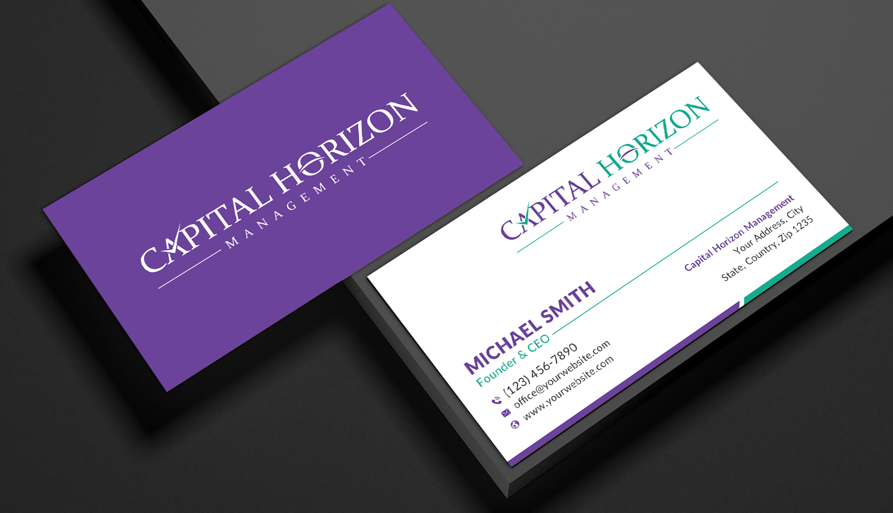 Diseño de Tarjeta de Presentación por Sun Moon Graphic Designer para Capital Horizon Management | Diseño #32454856