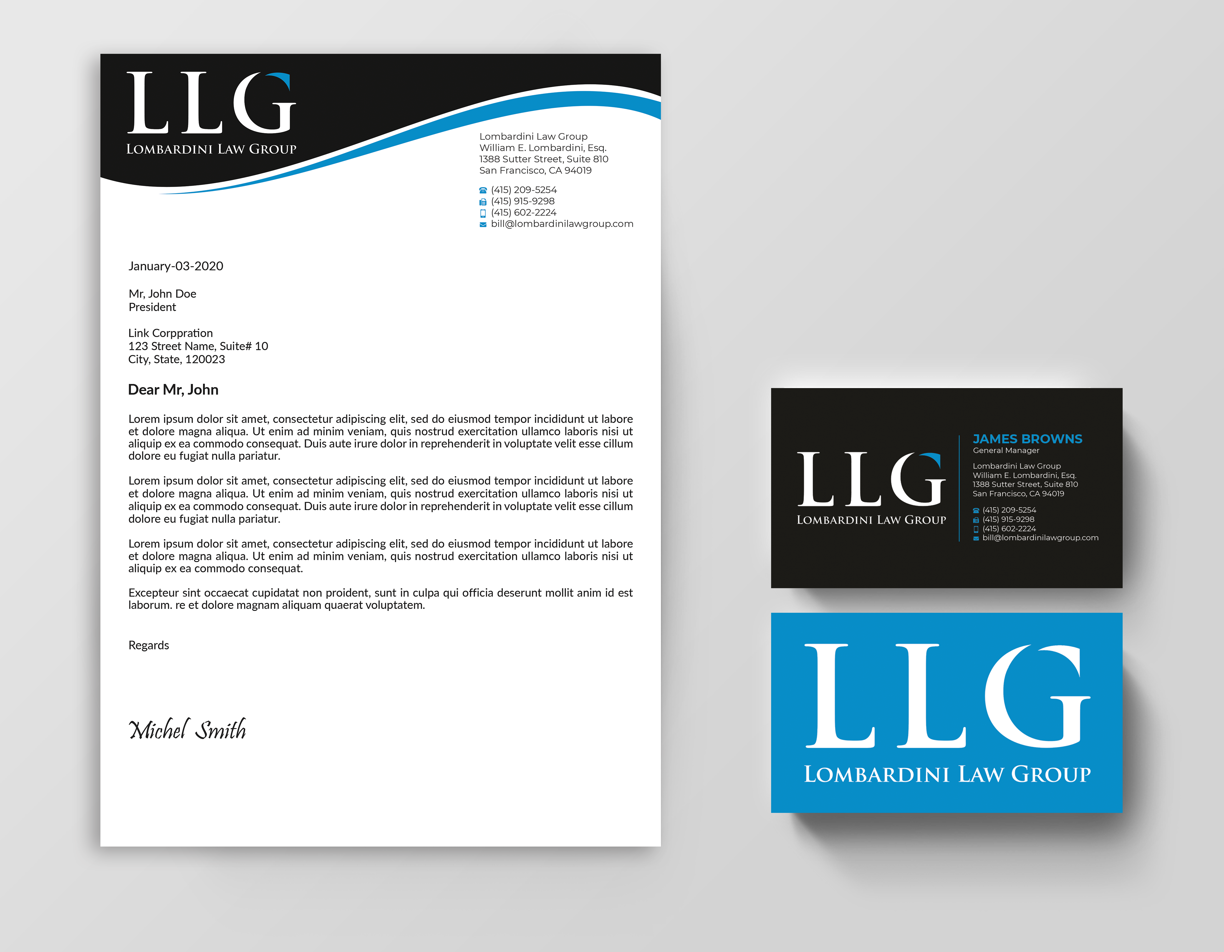Diseño de Membrete por Expert Bappy para Lombardini Law Group | Diseño #32462971