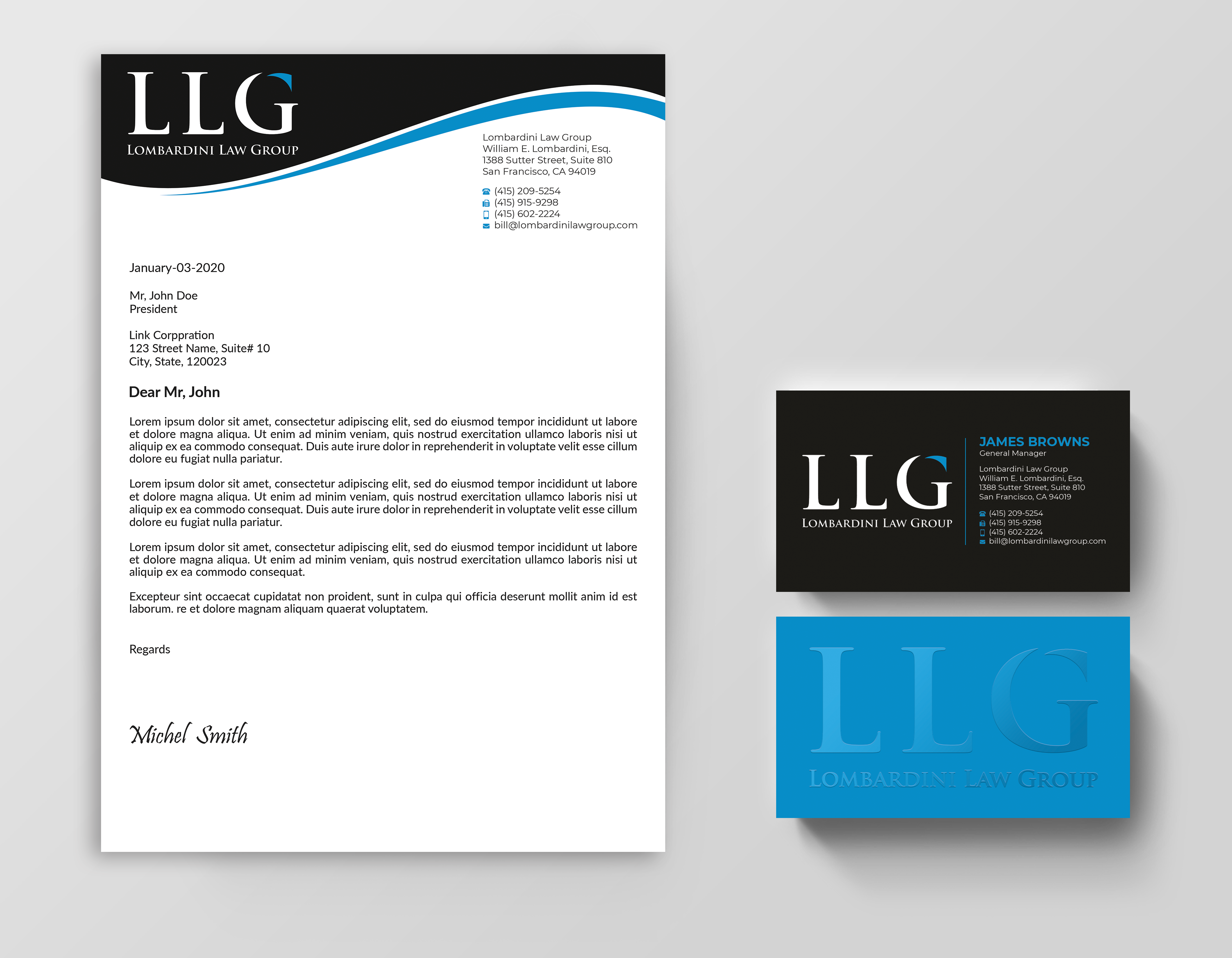 Diseño de Membrete por Expert Bappy para Lombardini Law Group | Diseño #32462989