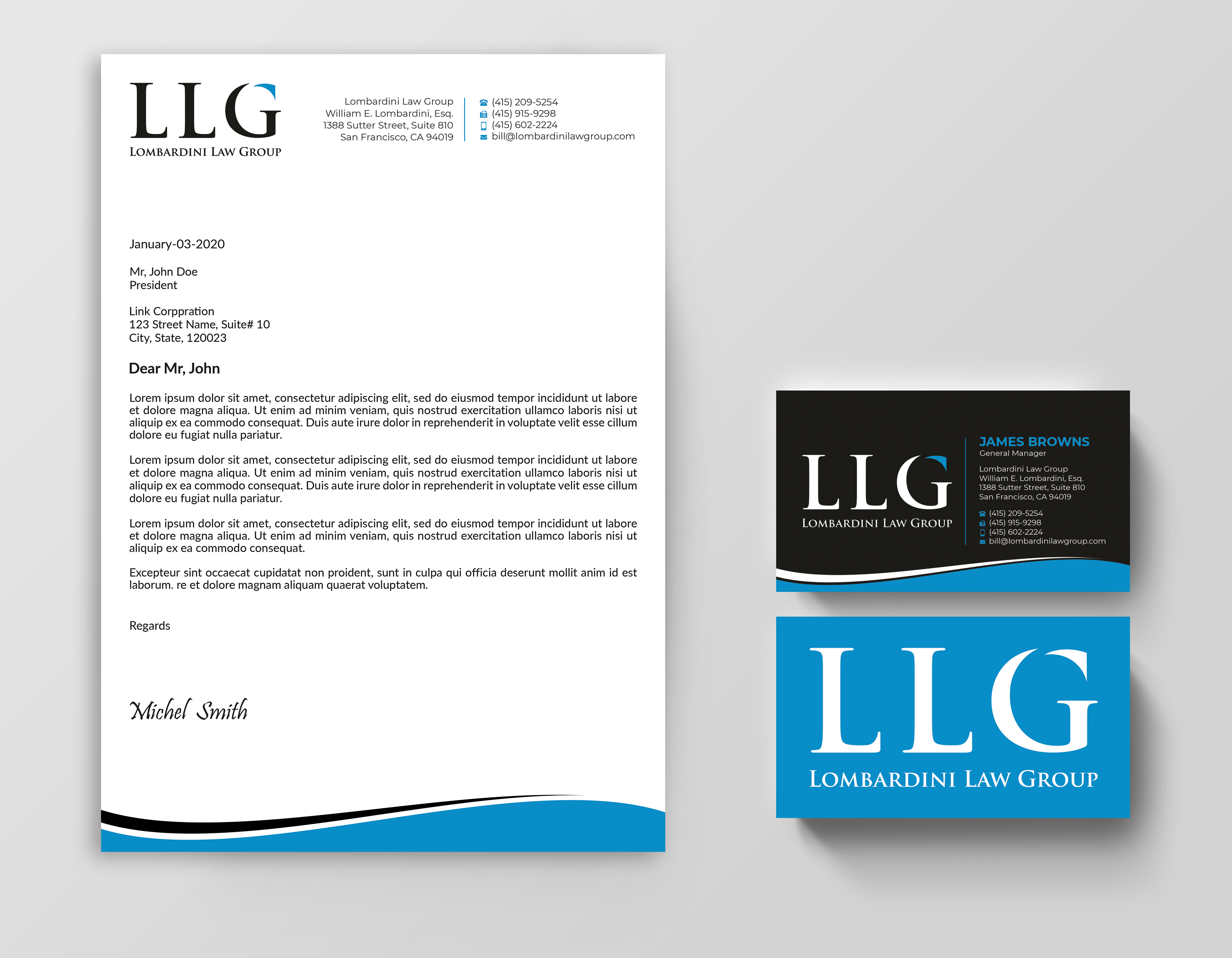 Diseño de Membrete por Expert Bappy para Lombardini Law Group | Diseño #32464891