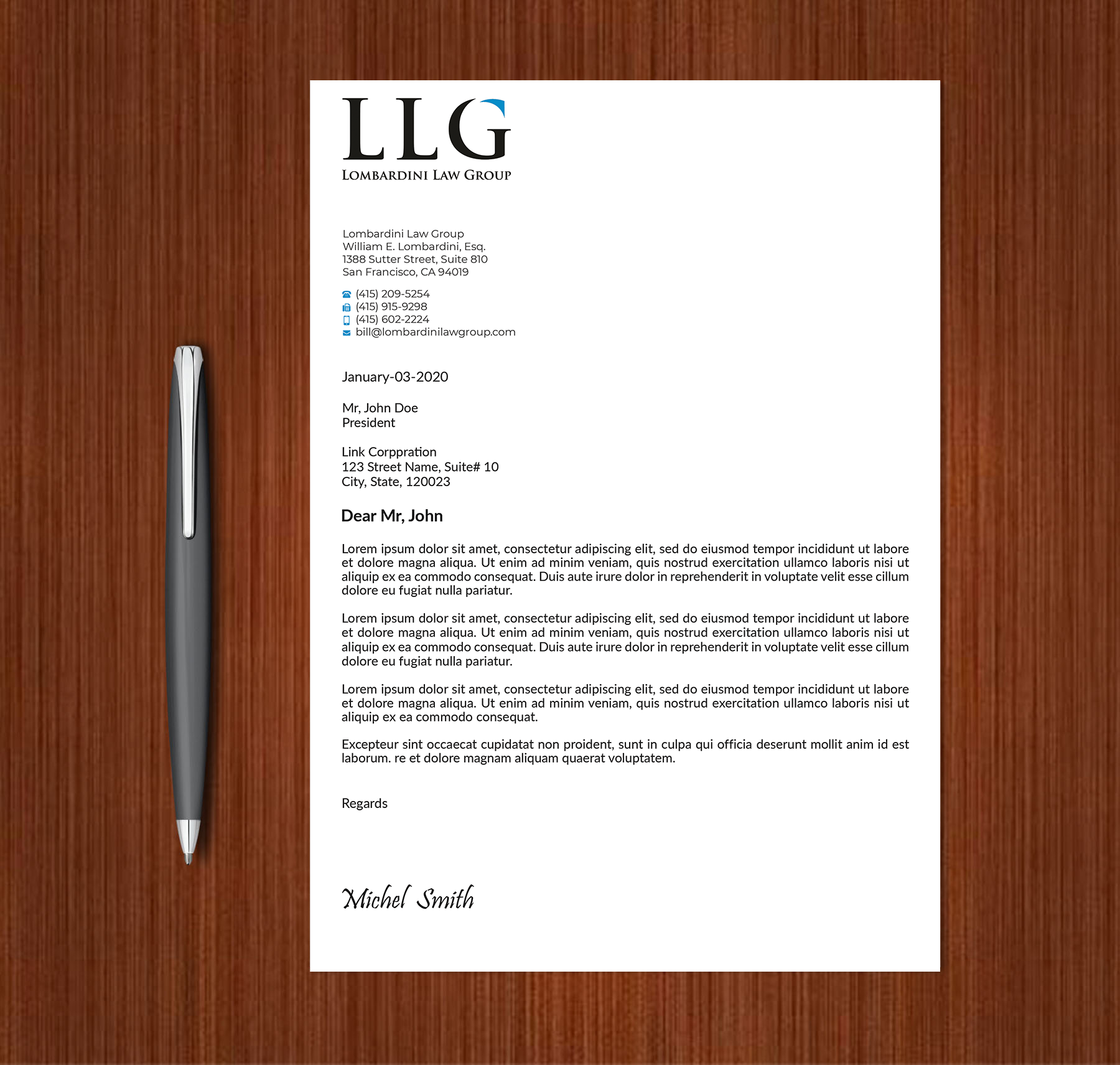 Design En-Tête par Expert Bappy pour Lombardini Law Group | Design #32464966