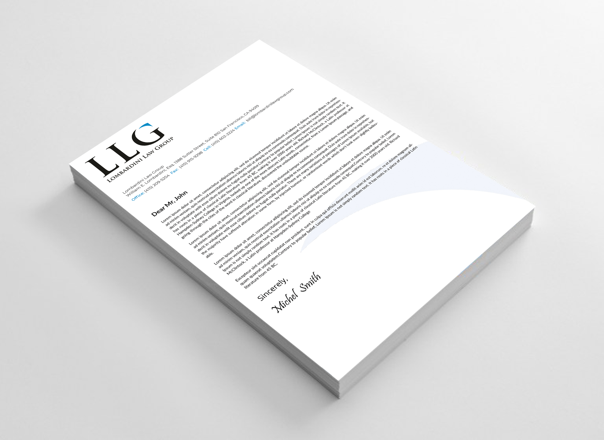 Letterhead Design by Expert Bappy for Lombardini Law Group | Design #32465270