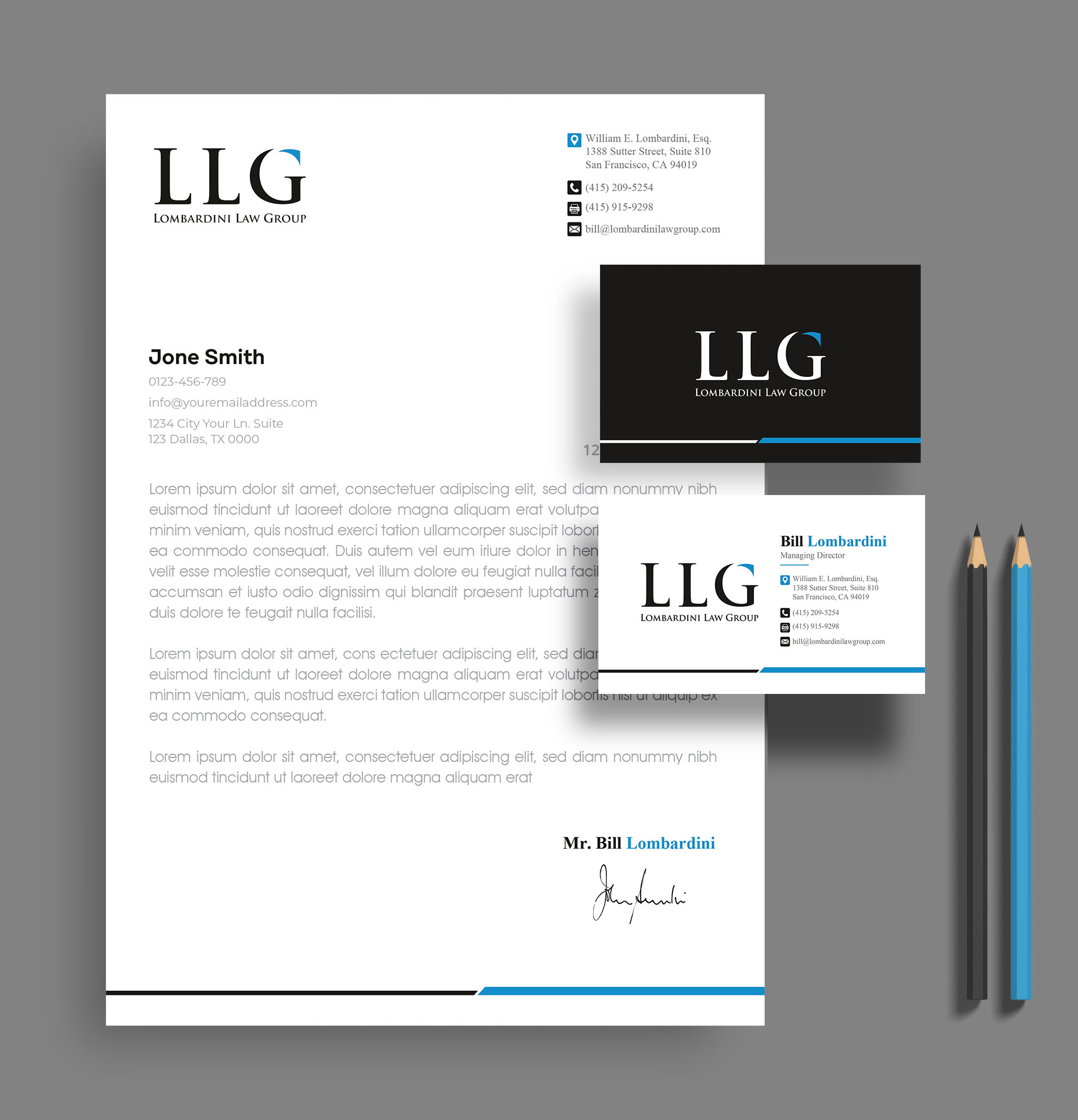 Letterhead Design by artbitin for Lombardini Law Group | Design #32461318