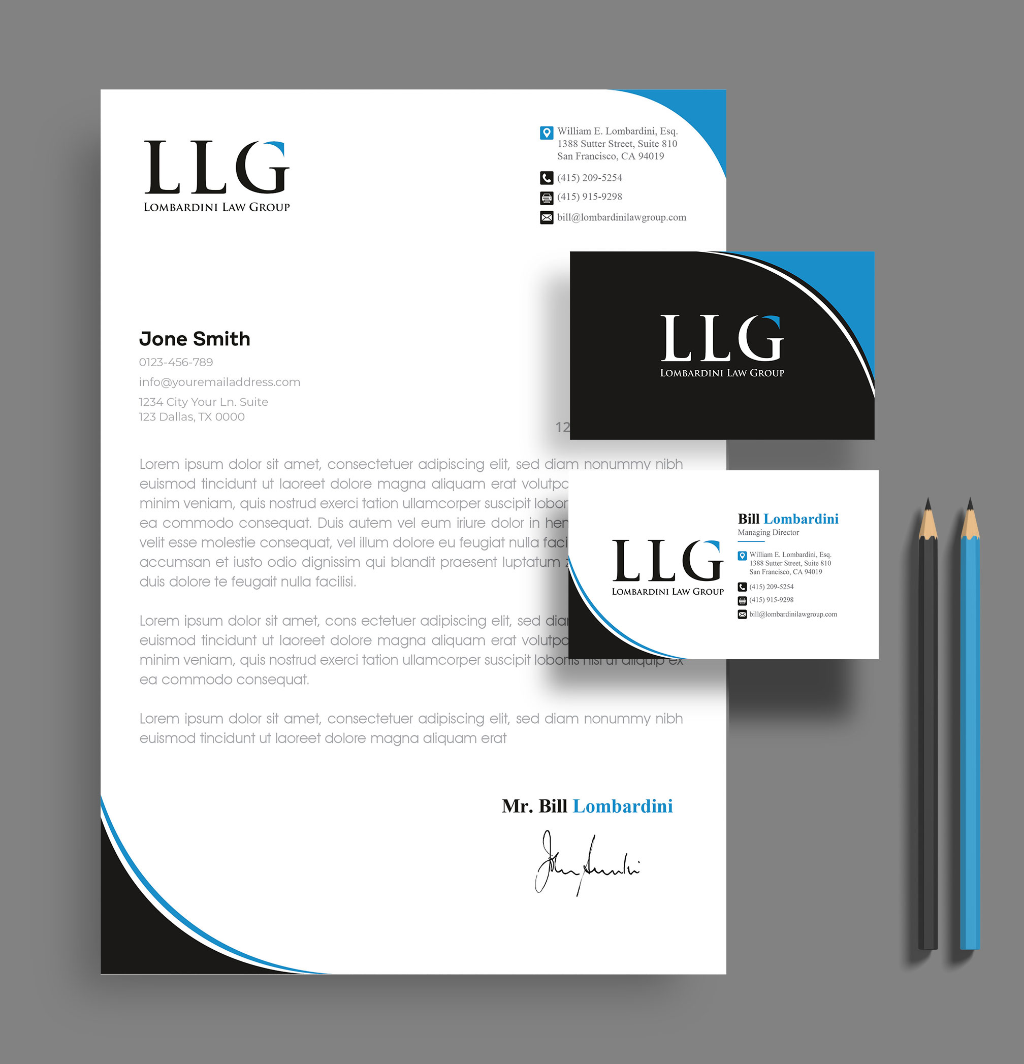 Letterhead Design by artbitin for Lombardini Law Group | Design #32461319