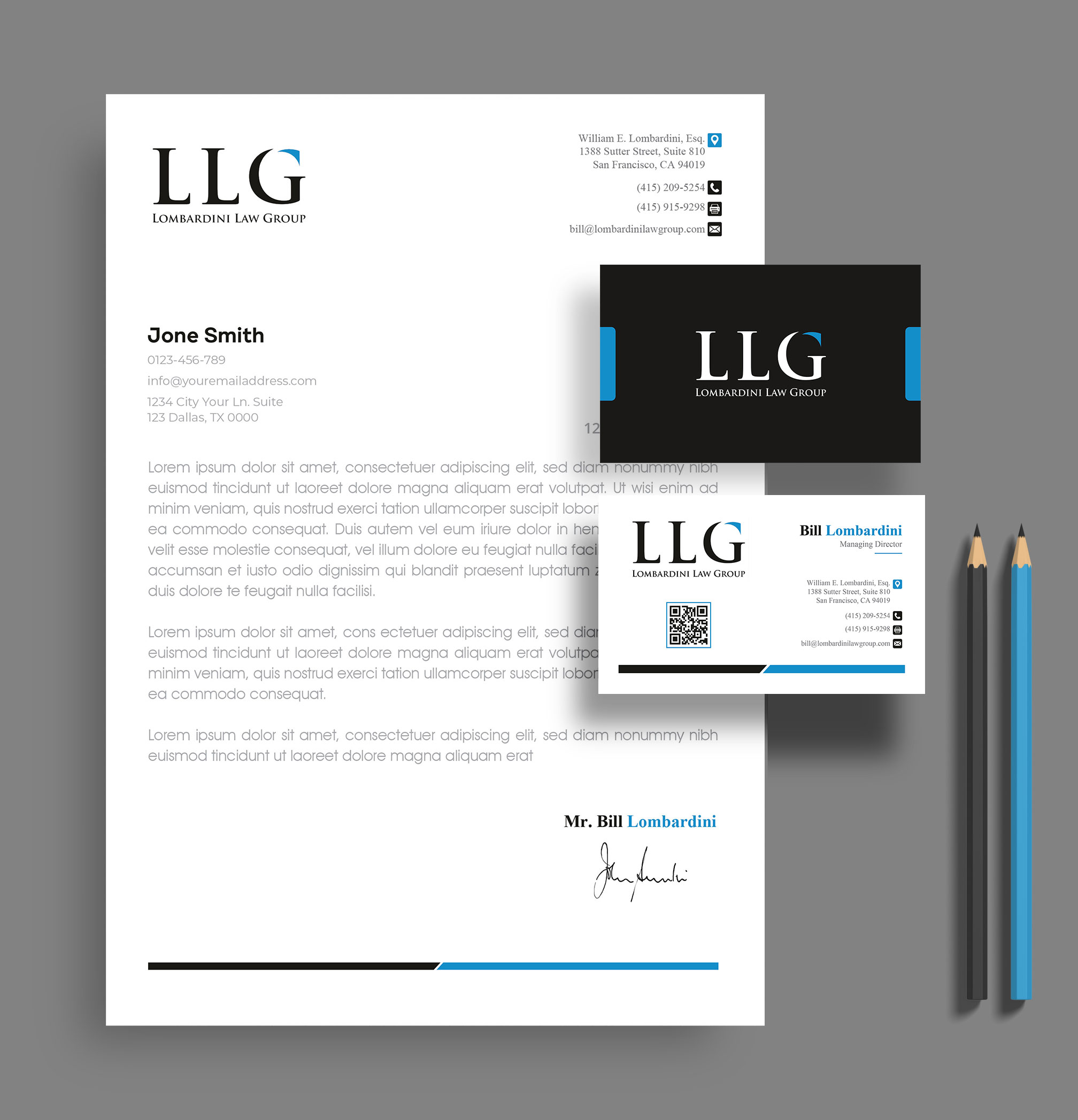 Letterhead Design by artbitin for Lombardini Law Group | Design #32461320