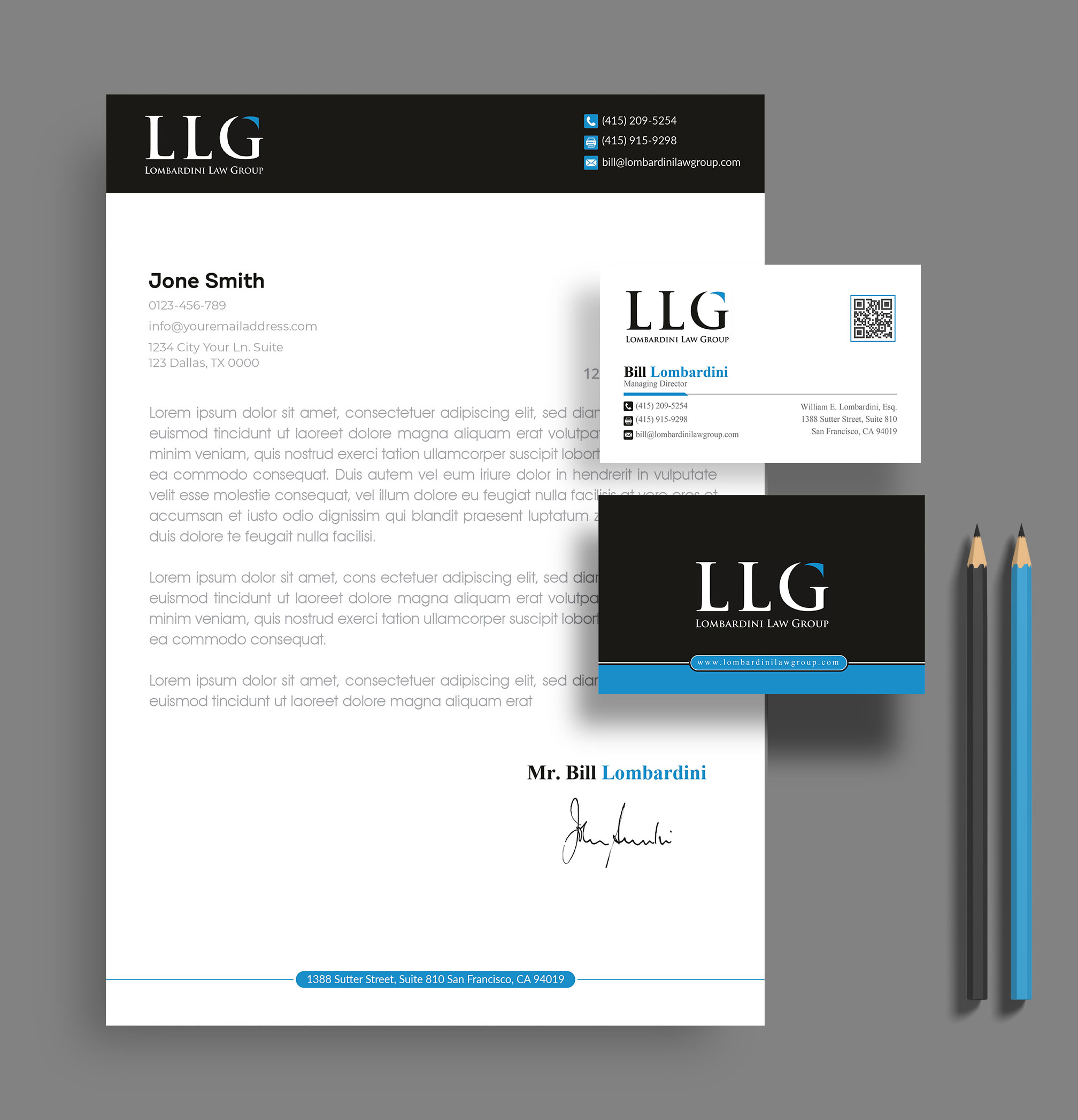 Letterhead Design by artbitin for Lombardini Law Group | Design #32461321
