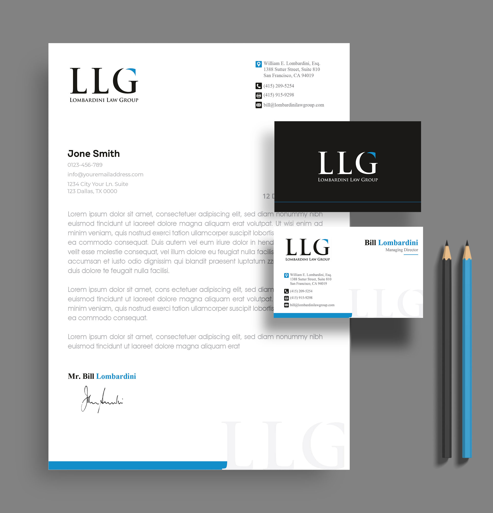 Letterhead Design by artbitin for Lombardini Law Group | Design #32461322