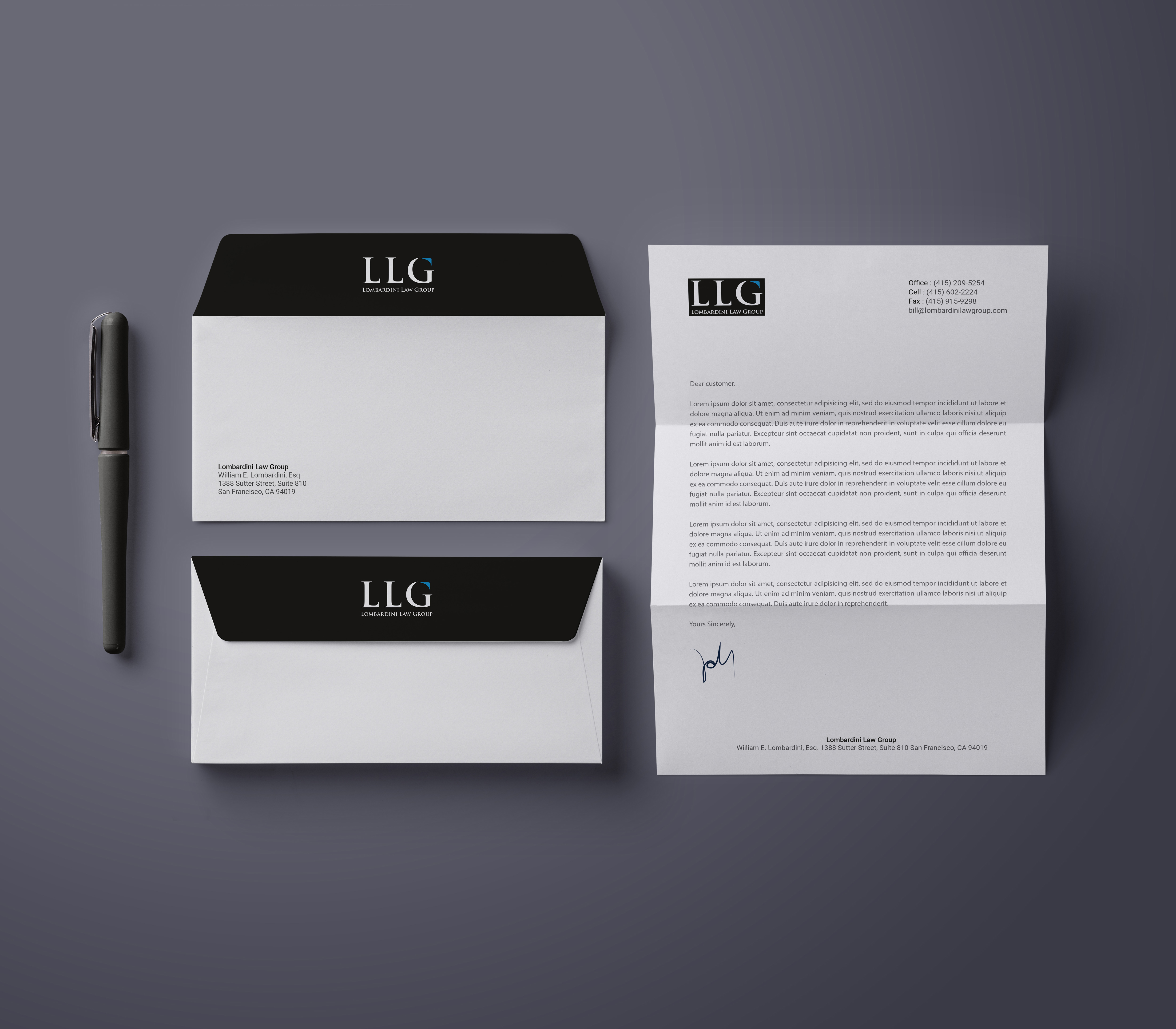 Letterhead Design by R.design for Lombardini Law Group | Design #32458868
