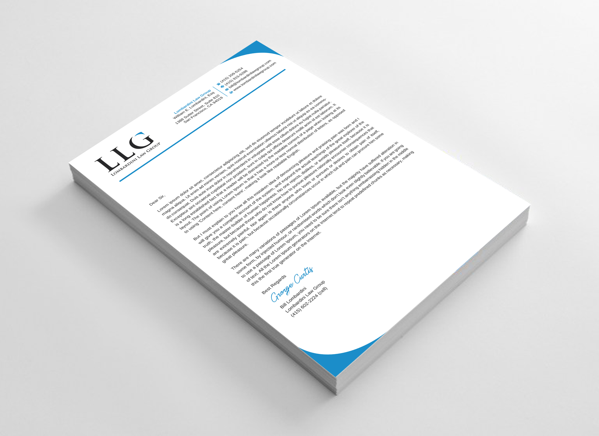 Letterhead Design by Uttom 2 for Lombardini Law Group | Design #32457905