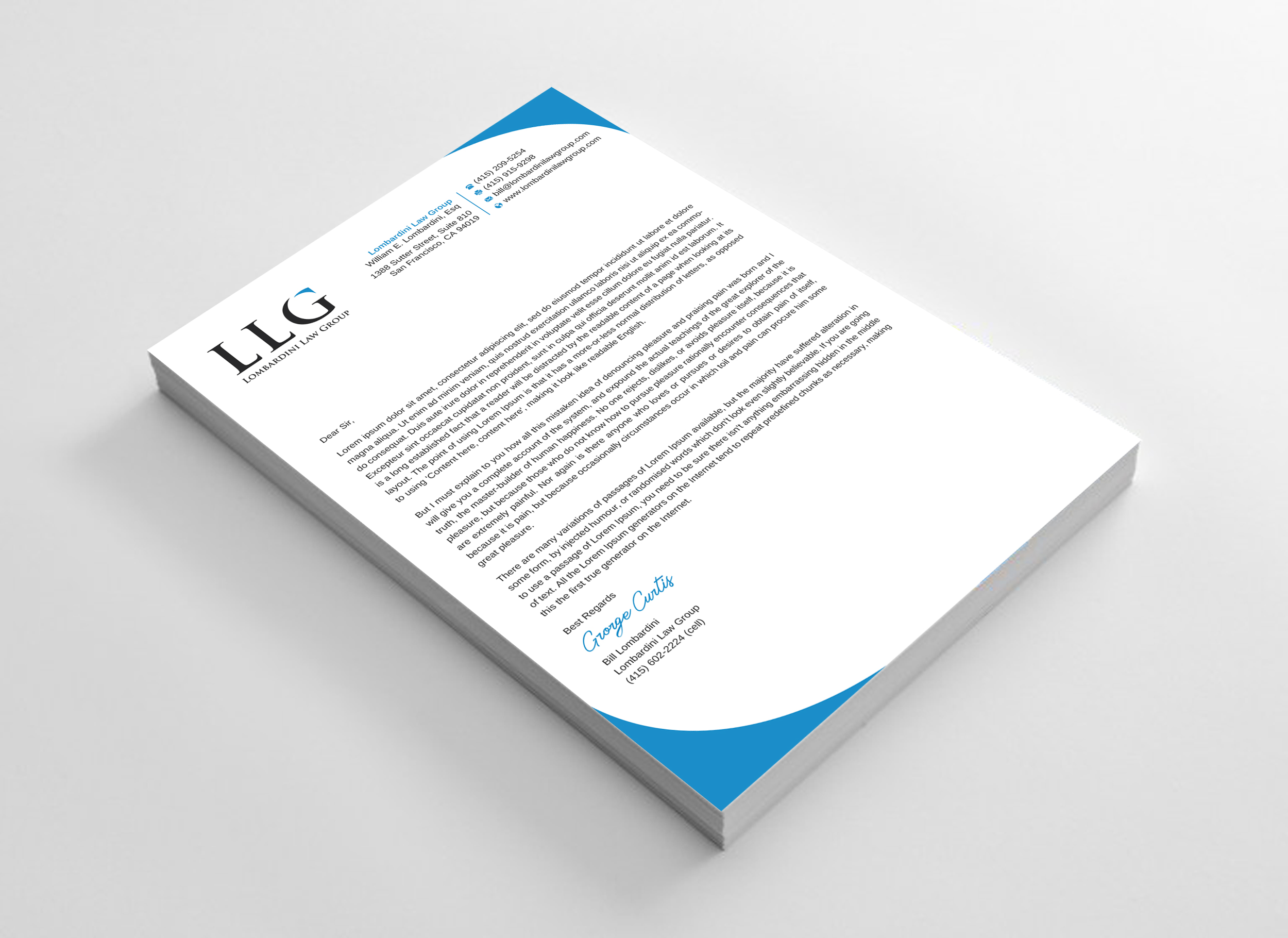 Letterhead Design by Uttom 2 for Lombardini Law Group | Design #32457907