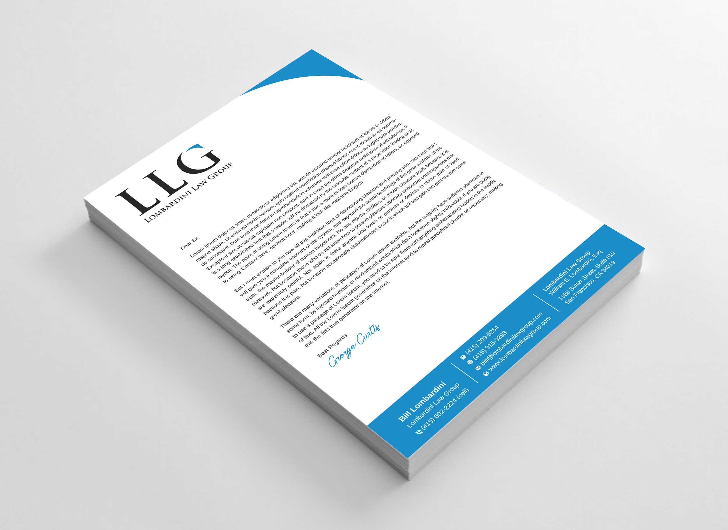 Letterhead Design by Uttom 2 for Lombardini Law Group | Design #32458028