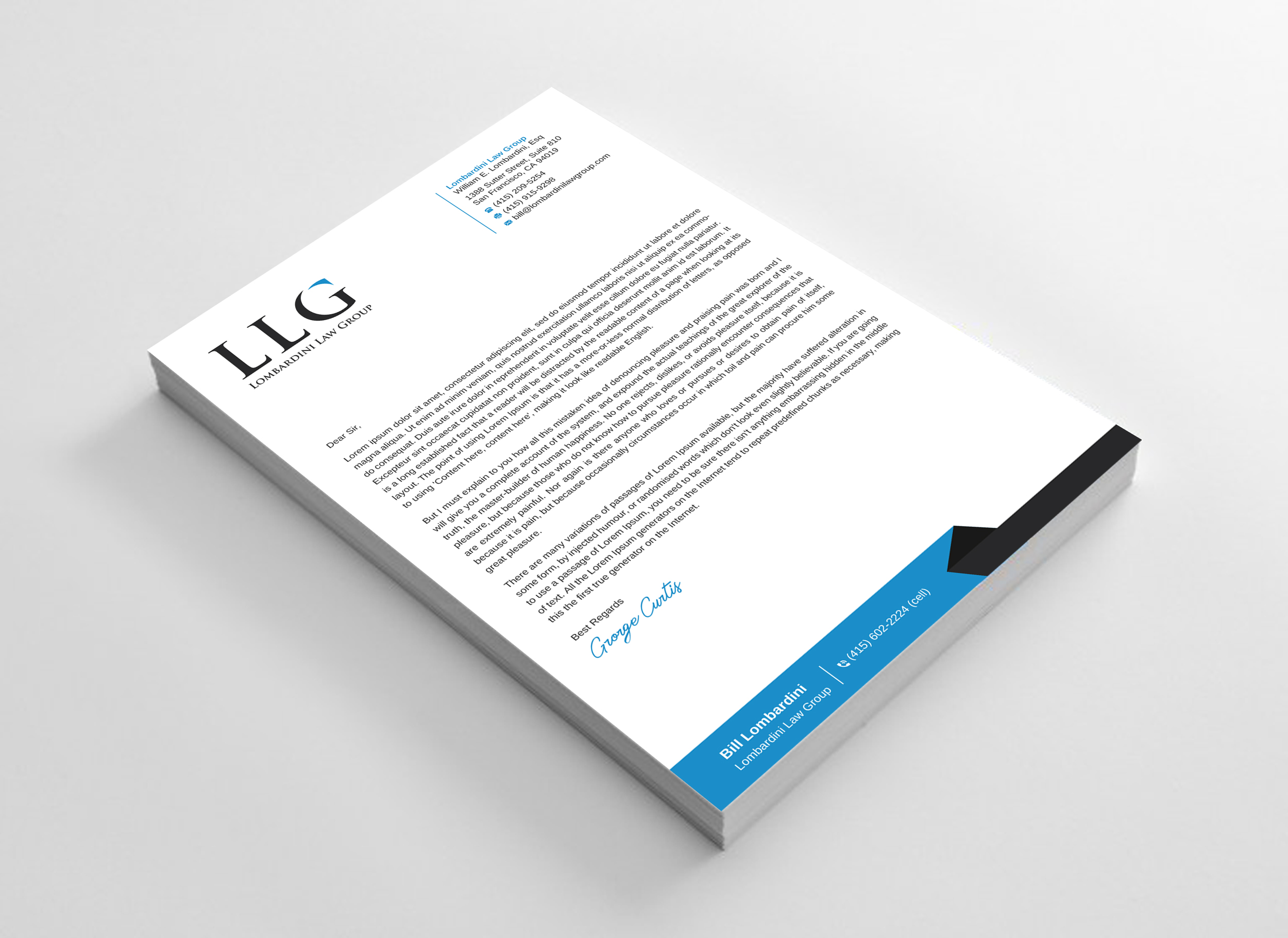 Letterhead Design by Uttom 2 for Lombardini Law Group | Design #32458029