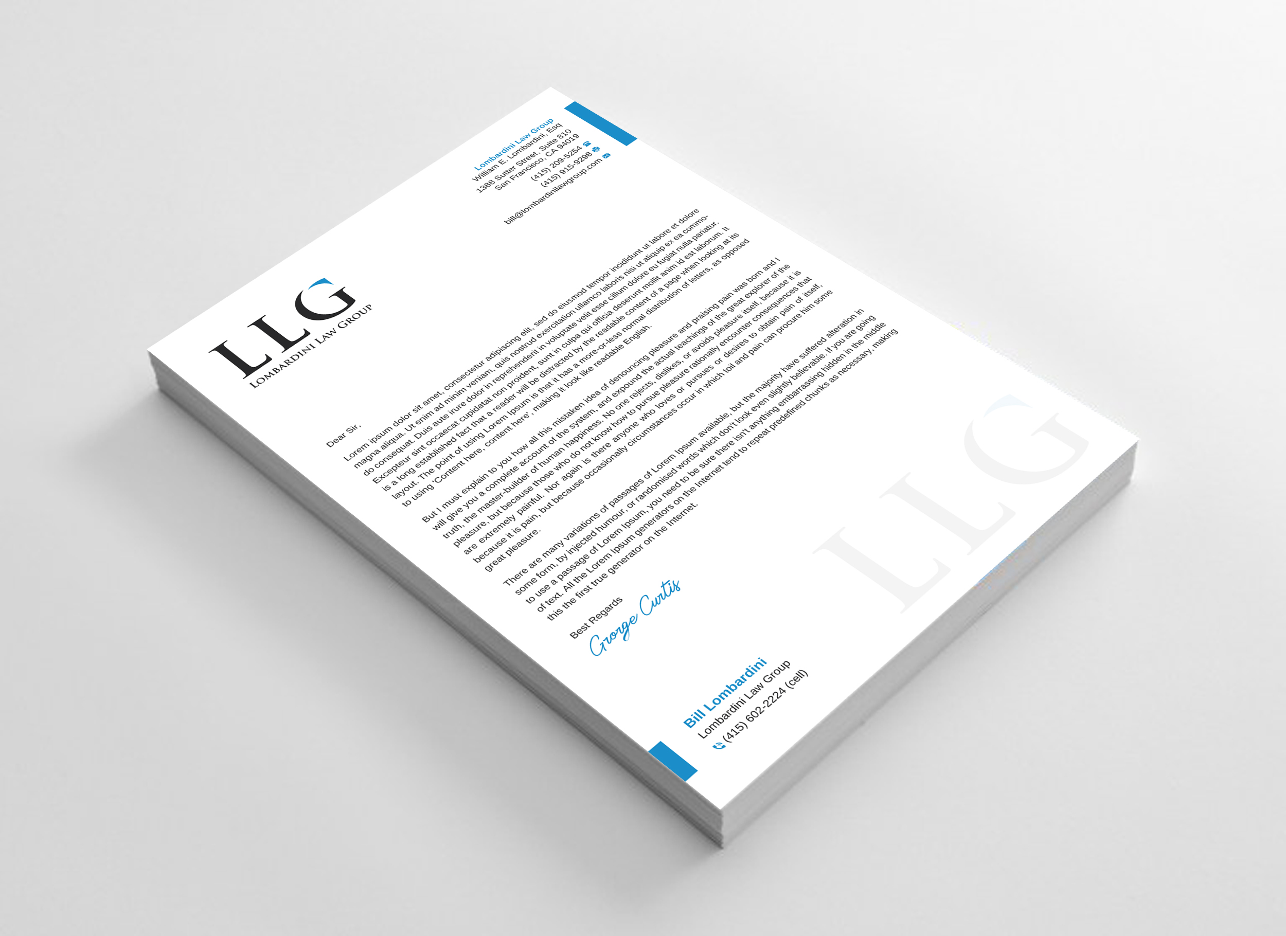 Letterhead Design by Uttom 2 for Lombardini Law Group | Design #32458031