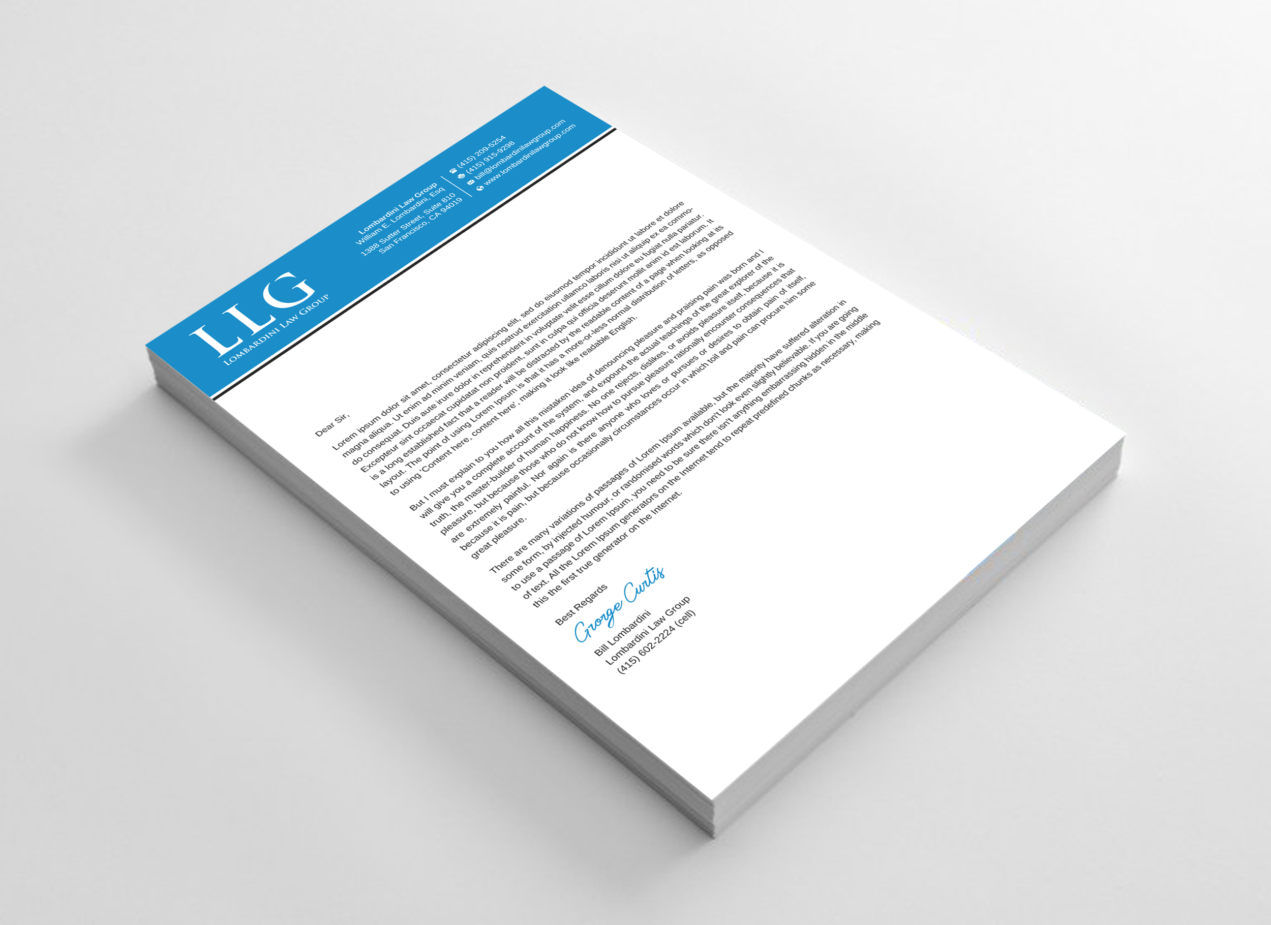 Letterhead Design by Uttom 2 for Lombardini Law Group | Design #32458032