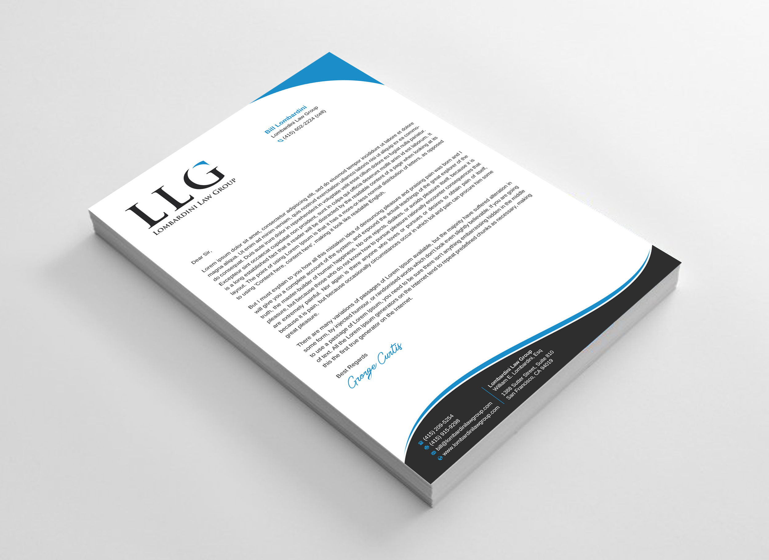 Letterhead Design by Uttom 2 for Lombardini Law Group | Design #32458033