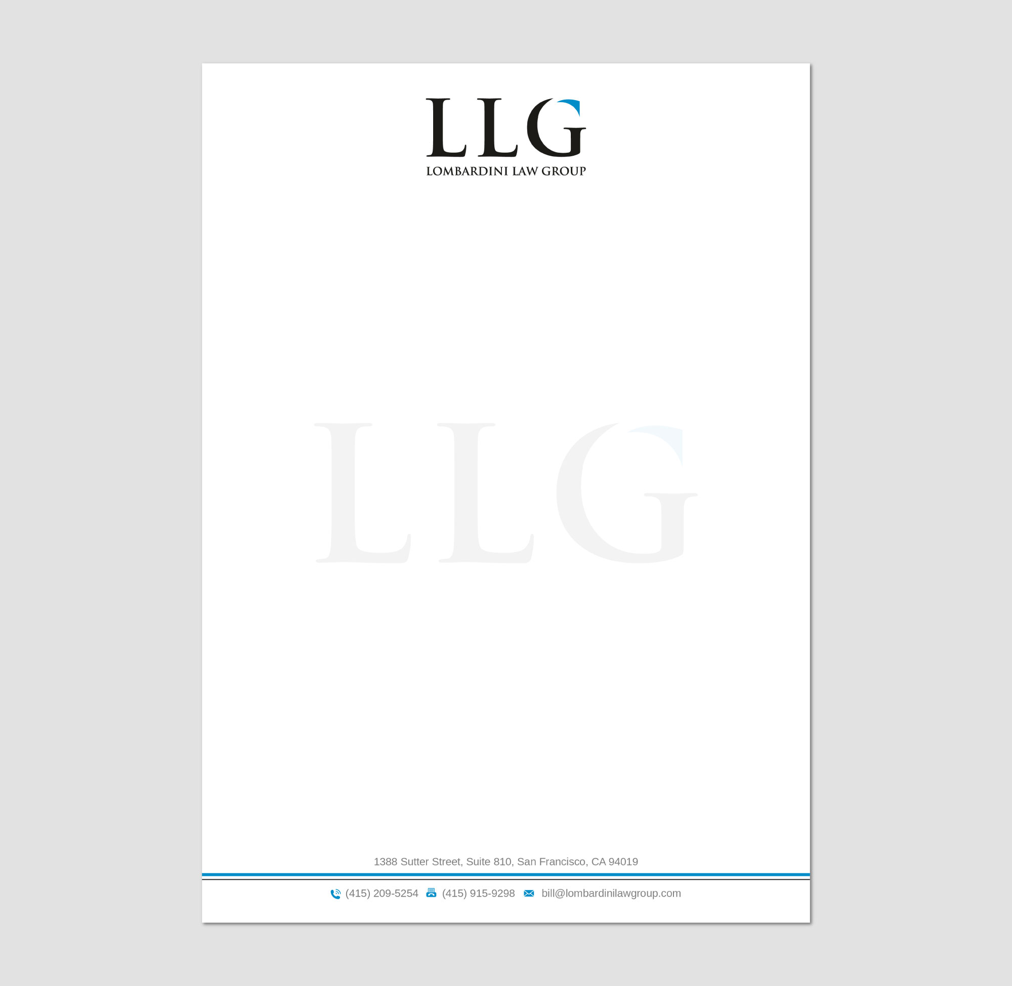 Diseño de Membrete por Imagine design000 para Lombardini Law Group | Diseño #32459557