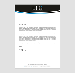 Diseño de Membrete por Imagine design000 para Lombardini Law Group | Diseño: #32459558