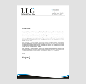 Diseño de Membrete por Imagine design000 para Lombardini Law Group | Diseño: #32459563