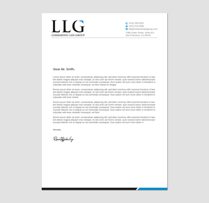 Diseño de Membrete por Imagine design000 para Lombardini Law Group | Diseño: #32459565