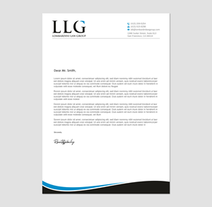 Diseño de Membrete por Imagine design000 para Lombardini Law Group | Diseño: #32459566