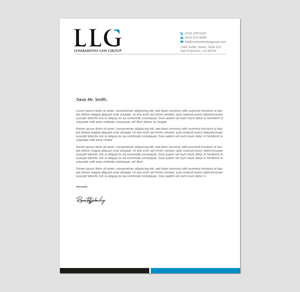 Diseño de Membrete por Imagine design000 para Lombardini Law Group | Diseño: #32459567