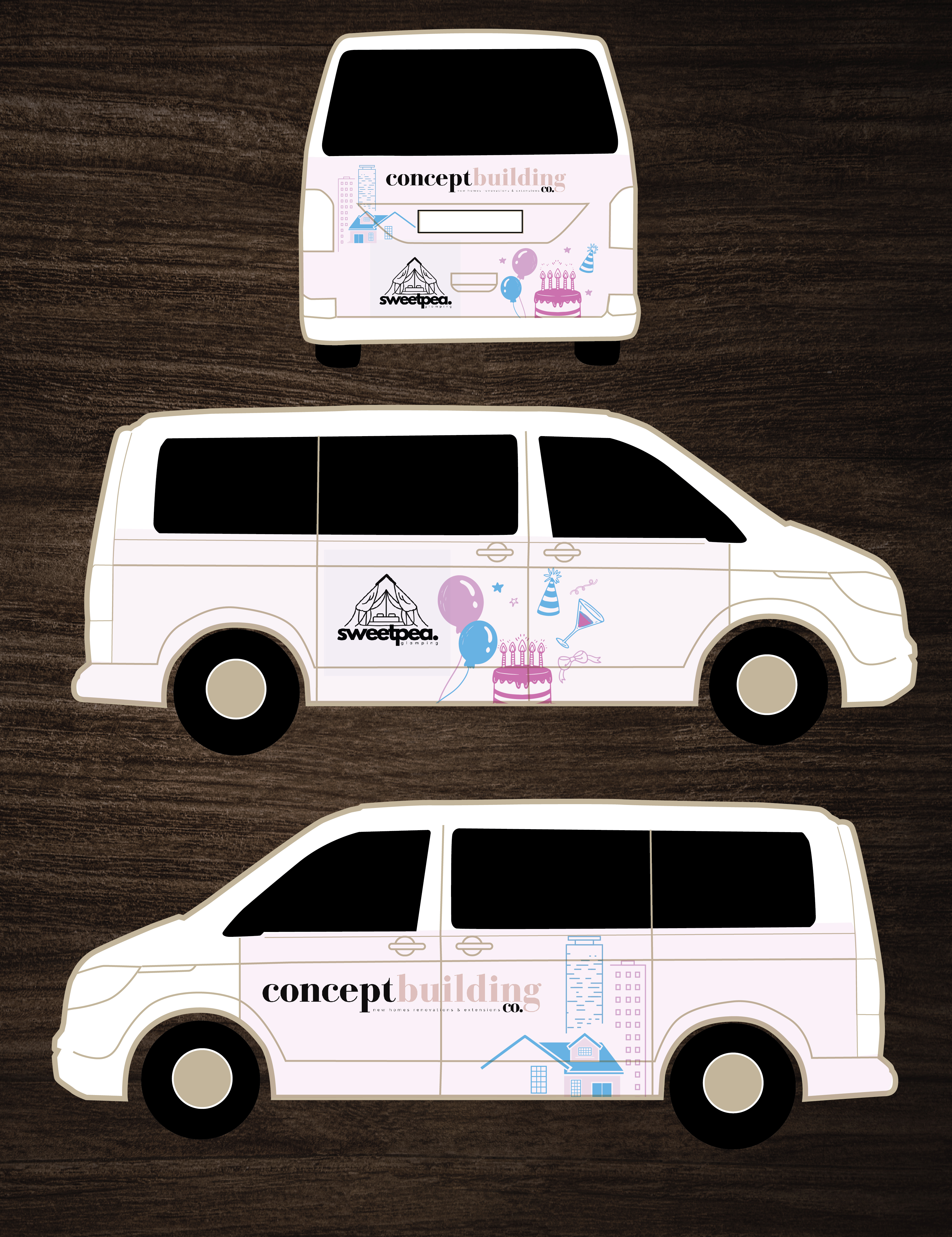 Graphic Design by Tiara for Concept Building Company + Sweetpea Glamping | Design #32480926