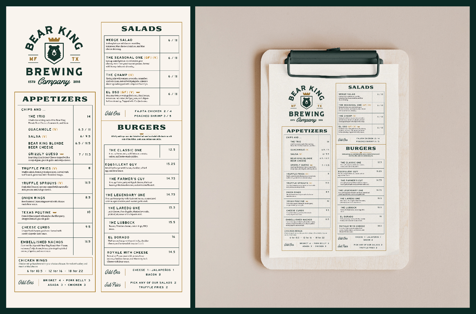 Menu Design by Kore Branding for this project | Design #32505926