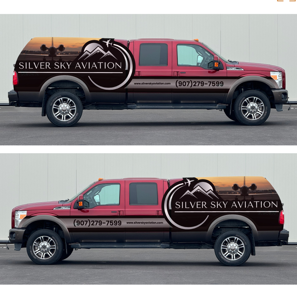 Car Wrap Design by Yoga Tri for Silver Sky Aviation | Design #32526974
