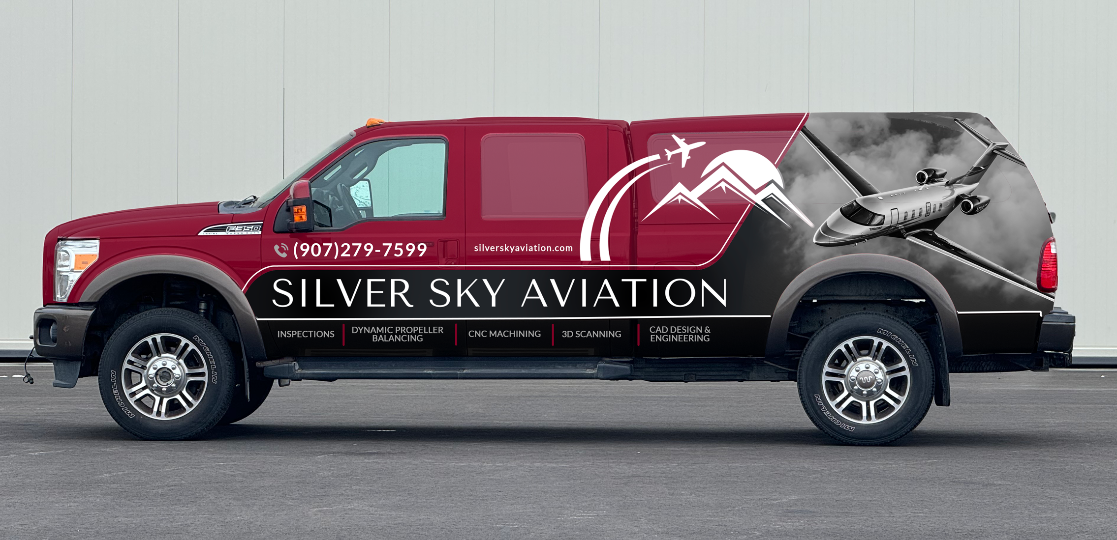 Car Wrap Design by typefdesign for Silver Sky Aviation | Design #32532502
