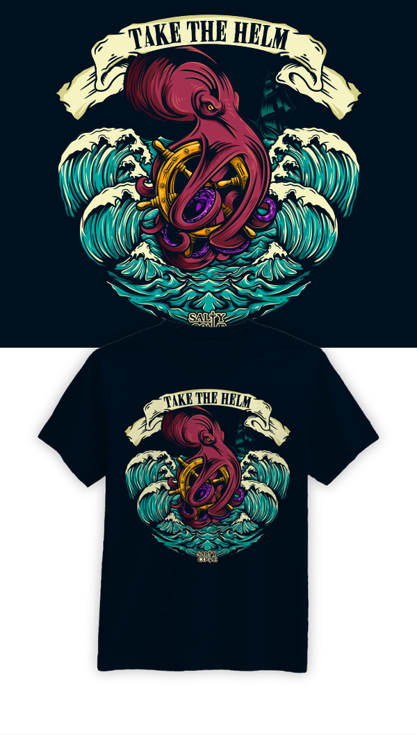 T-shirt Design by HELLOCRUNK for Salty Cove Customs | Design #32703843
