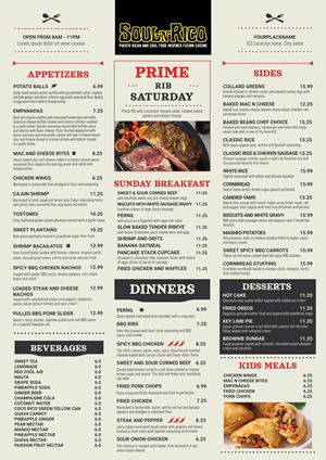 Menu Design by Amani K
