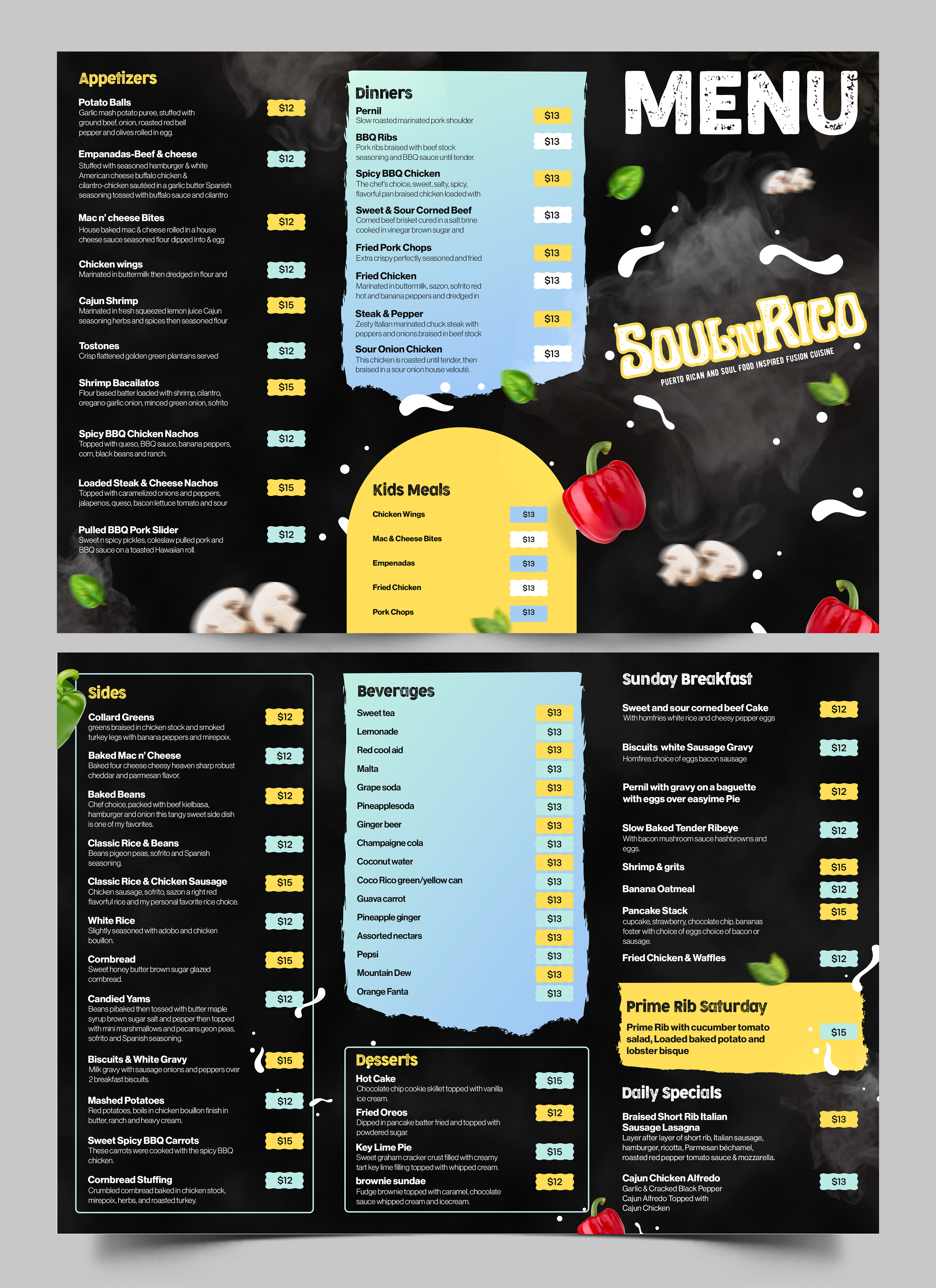 Menu Design by Graphic Guy for this project | Design #32529591