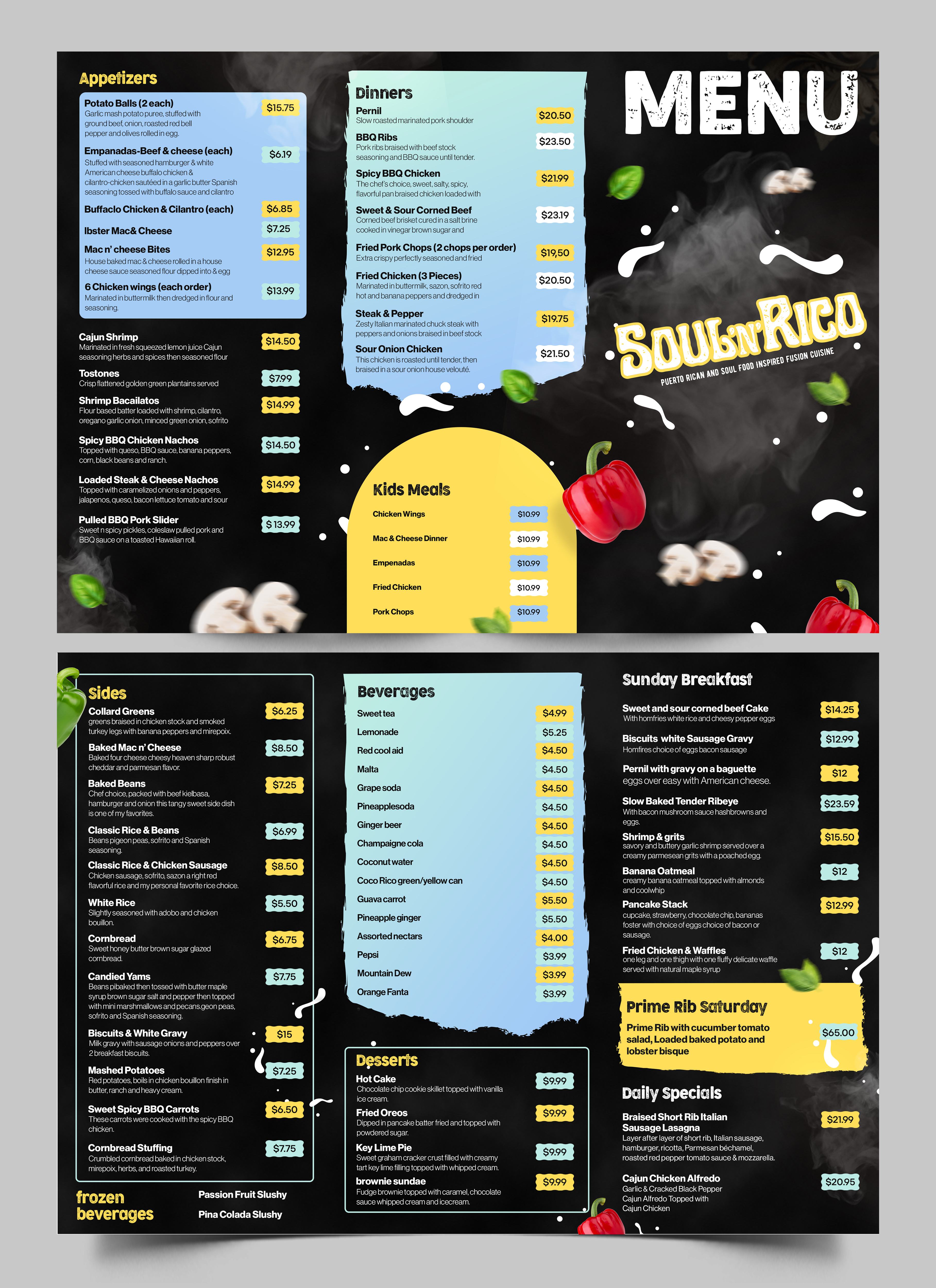 Menu Design by Graphic Guy for this project | Design #32576483